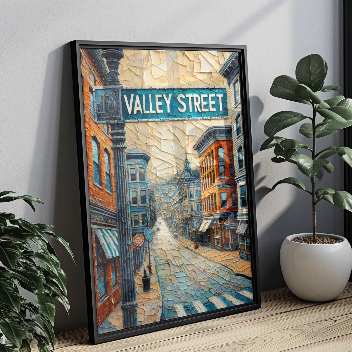 Valley Street Wall Art, Manchester Print, New Hampshire Art, “City” Gift, Travel Souvenir, Travel Poster, “State” Art, PERSONALIZED GIFT