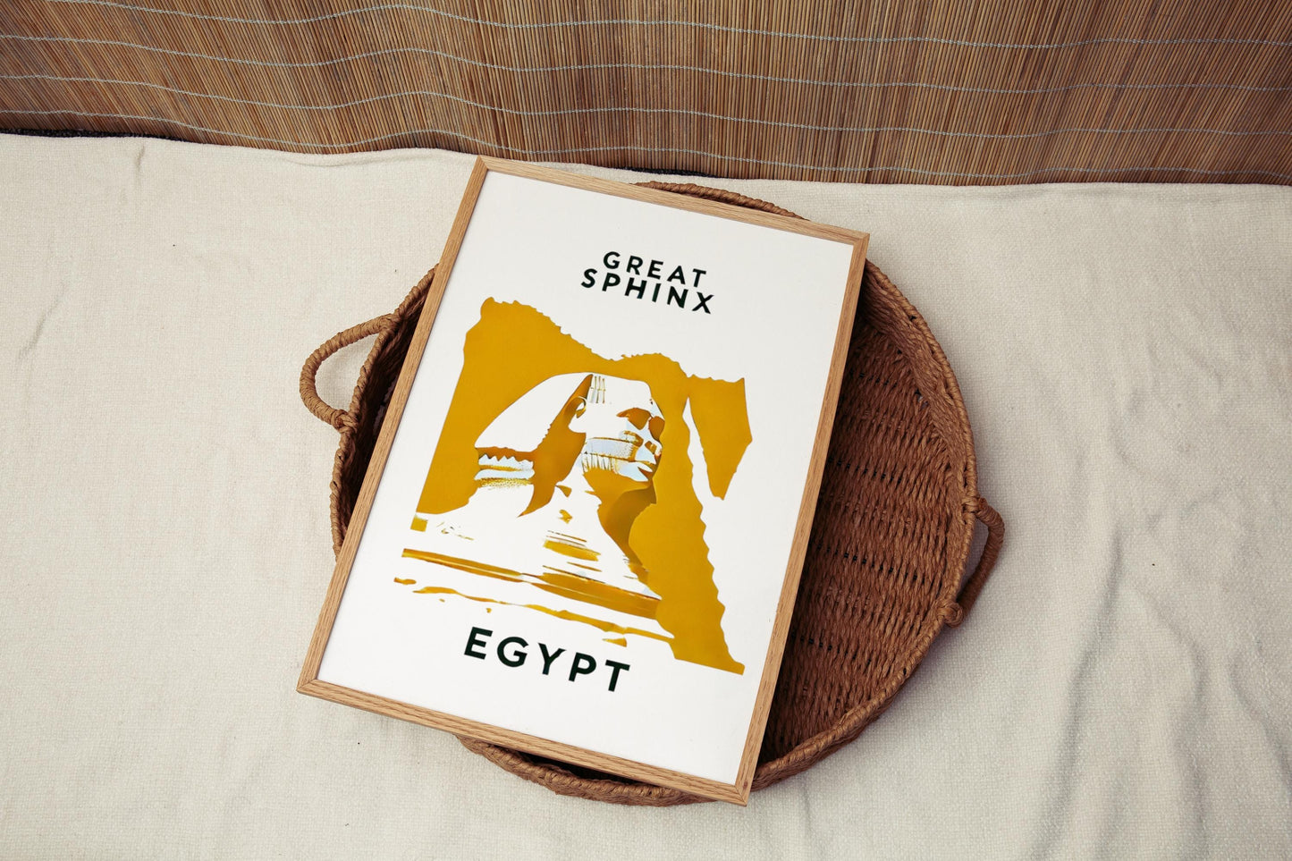 Egypt Great Sphinx Wall Art Print - Travel & History Home Decor, Egypt Gift, College Dorm Artwork, Housewarming Present