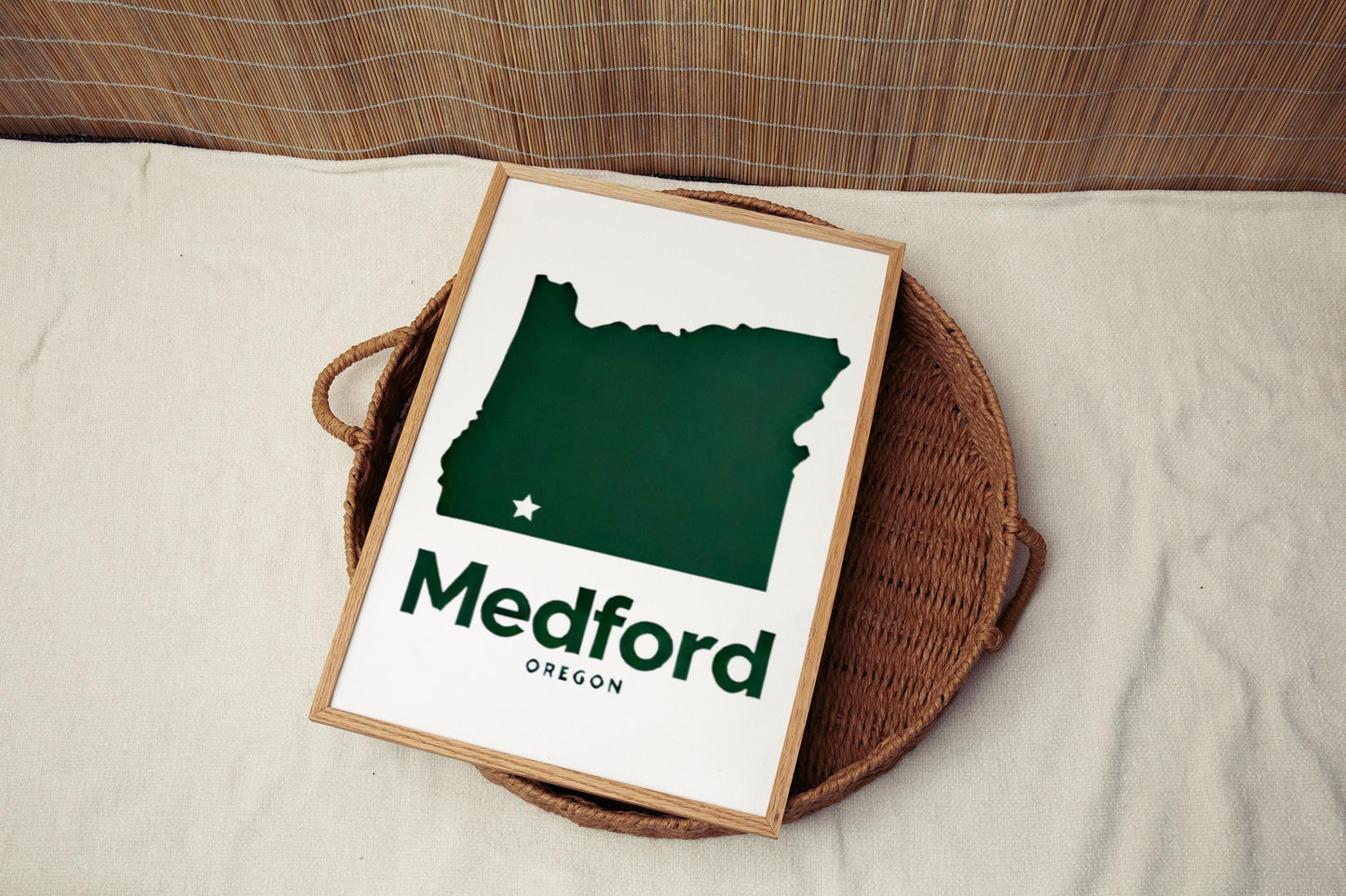 Medford Wall Art Print - Oregon Travel Decor, College Dorm & Housewarming Gift, Medford OR Map Poster