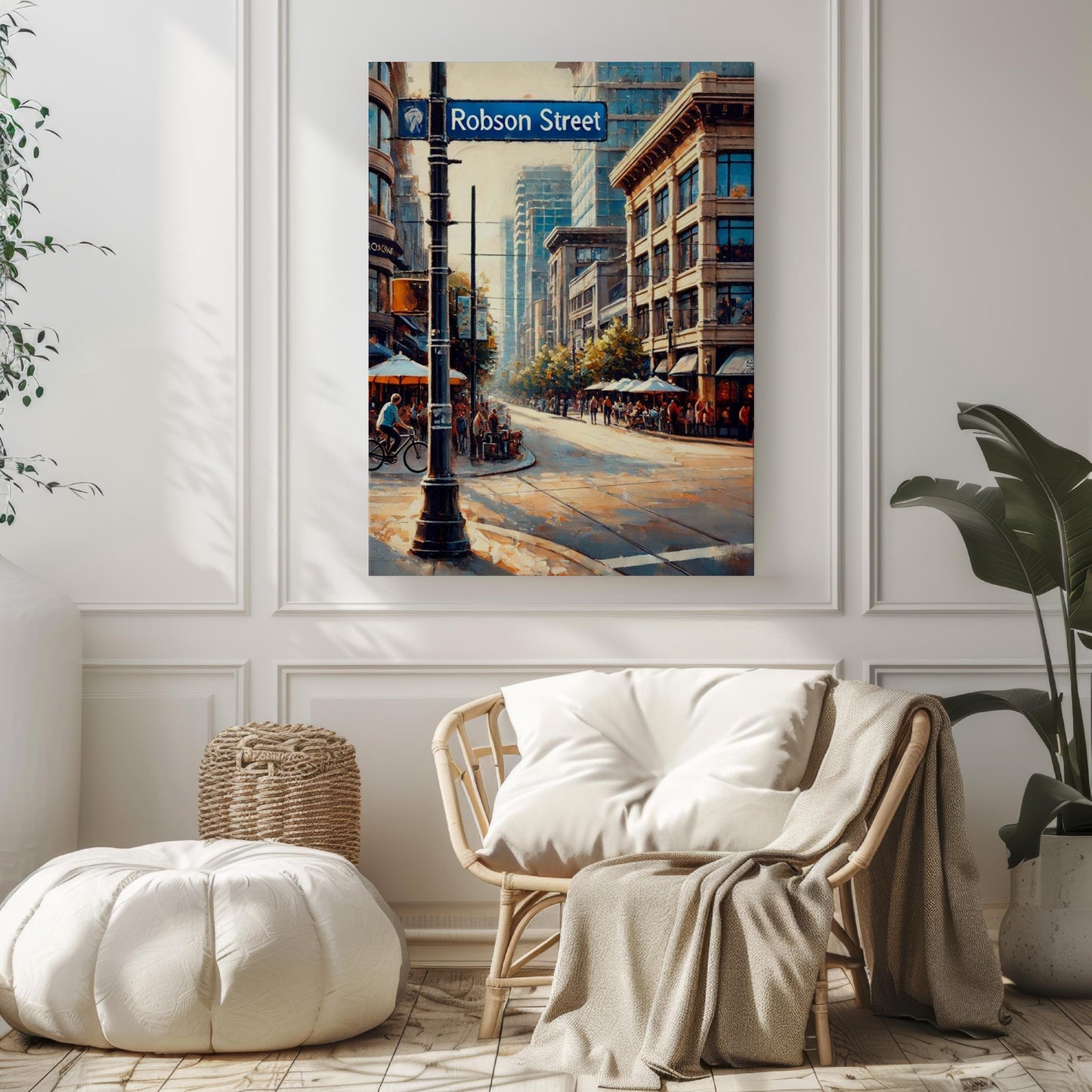 Wall Art Robson St Vancouver Print - Canadian Travel Poster, Housewarming Gift, Modern Home Decor, Robson Street Wall Decor
