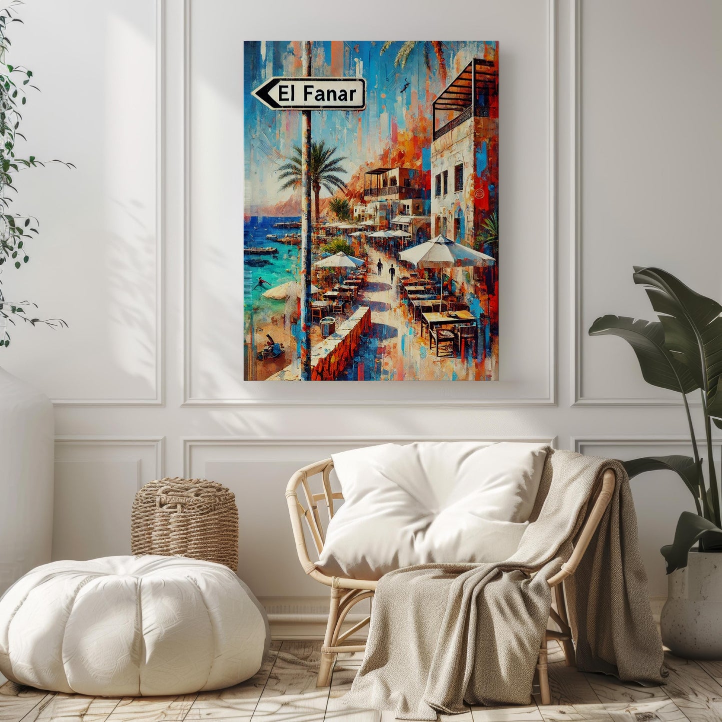 El Fanar Street Wall Art - Dahab Egypt Print, Travel Poster, Egypt Gift, Housewarming Decor, Vibrant Coastal Travel Art
