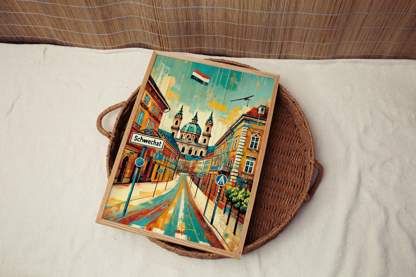 Schwechat Art Print - Austria City Travel Poster, European Wall Art, Housewarming Gift, Schwechat Travel Print, Austria Home Decor