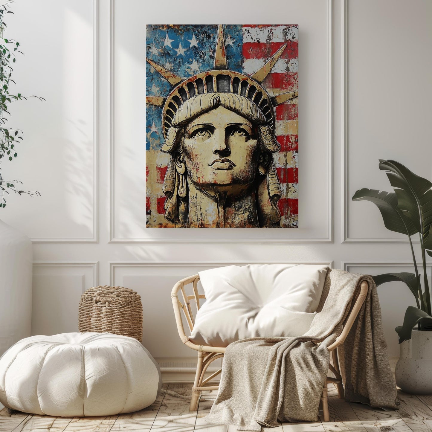 American Statue Abstract USA Wall Art Patriotic United States Independence Poster Home Decor