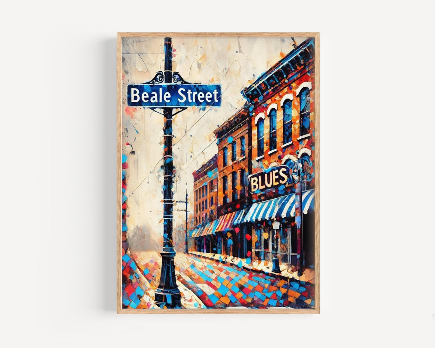 Memphis Beale Street Wall Art Print, Travel Poster, Memphis Gift & Tennessee Home Decor, USA Art, Housewarming Present