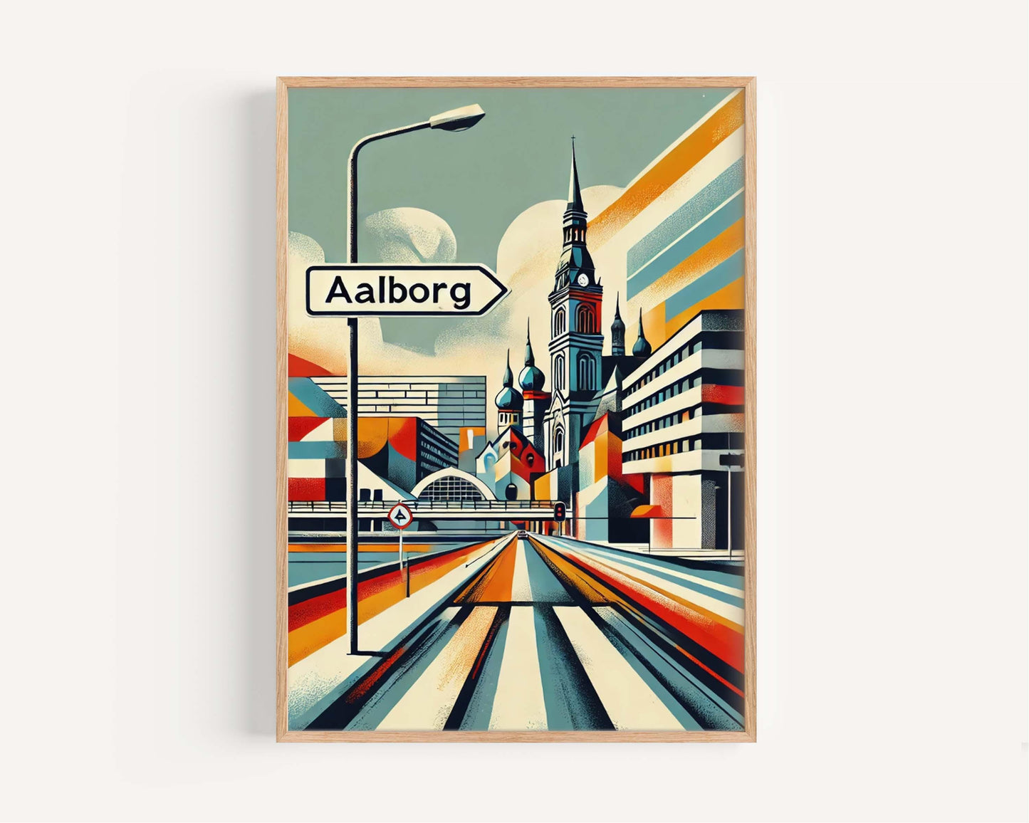 Aalborg Art Print Denmark City Wall Art Travel Poster Housewarming Gift Scandinavian European Decor