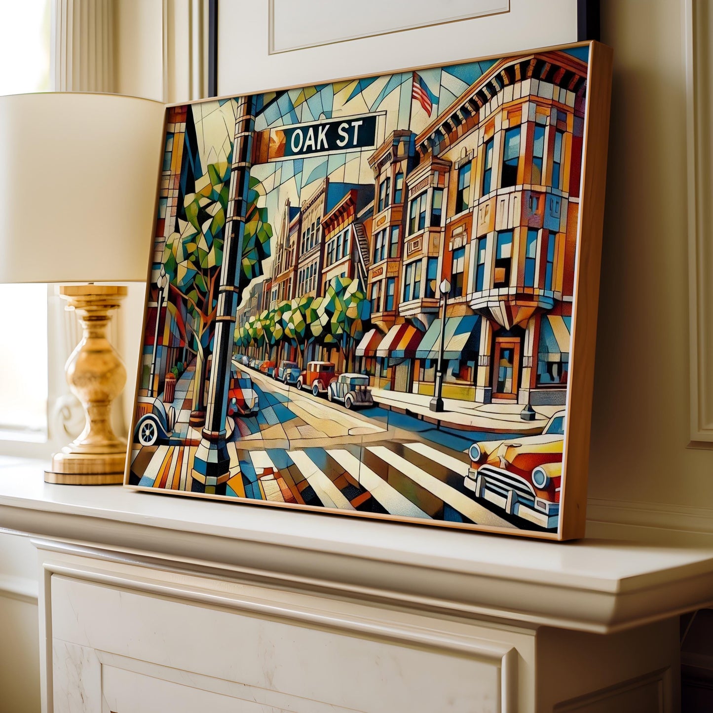 Oak Street Wall Art Print - Chicago IL Travel Poster, Oak St Map Gift, Illinois Home Decor, Housewarming & Chicago Souvenir Art