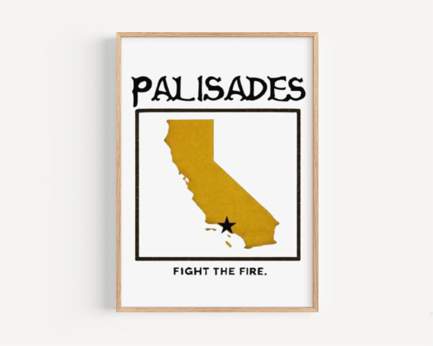 Palisades Fire Wall Art Print - California Travel Decor, CA Gift, Housewarming & College Wall Art, Palisades Landscape Poster