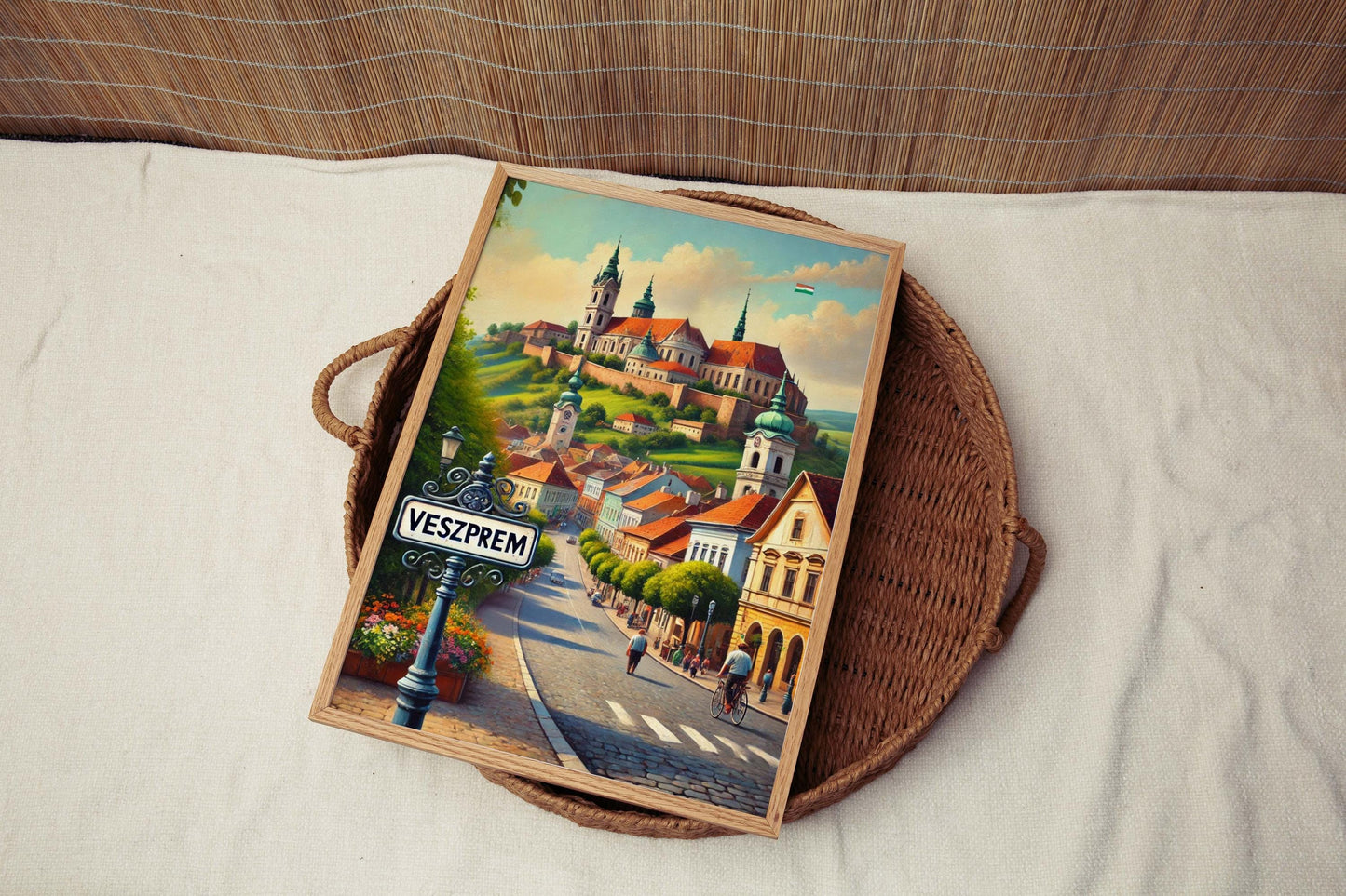Veszprem Art Print - Hungary City Wall Art, Travel Poster, European Home Decor, Housewarming Gift, Veszprem Travel Map Illustration