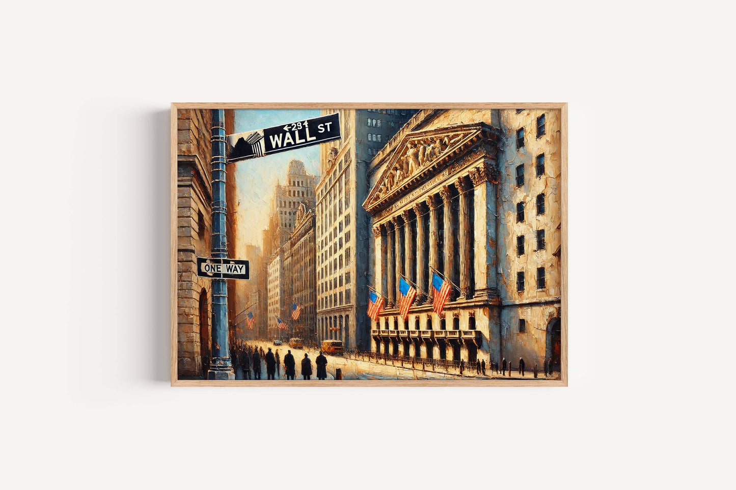 Wall Street Art Print NYC | Manhattan Financial District Poster | New York City Market Sign Wall Decor | Urban Cityscape Home Decoration