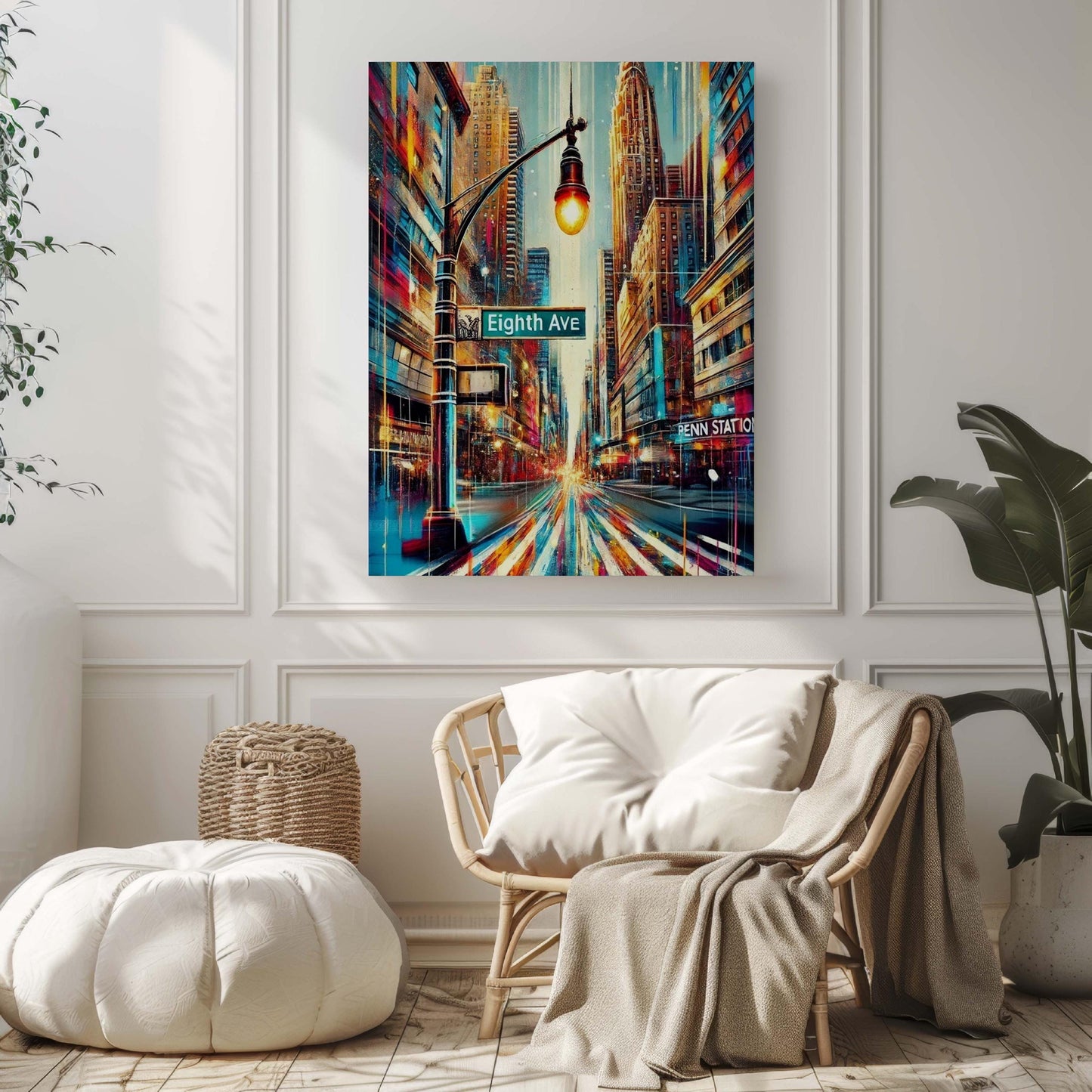 Eighth Ave Print Manhattan Wall Art New York Poster NYC Travel Gift Housewarming Decor NYC Artwork