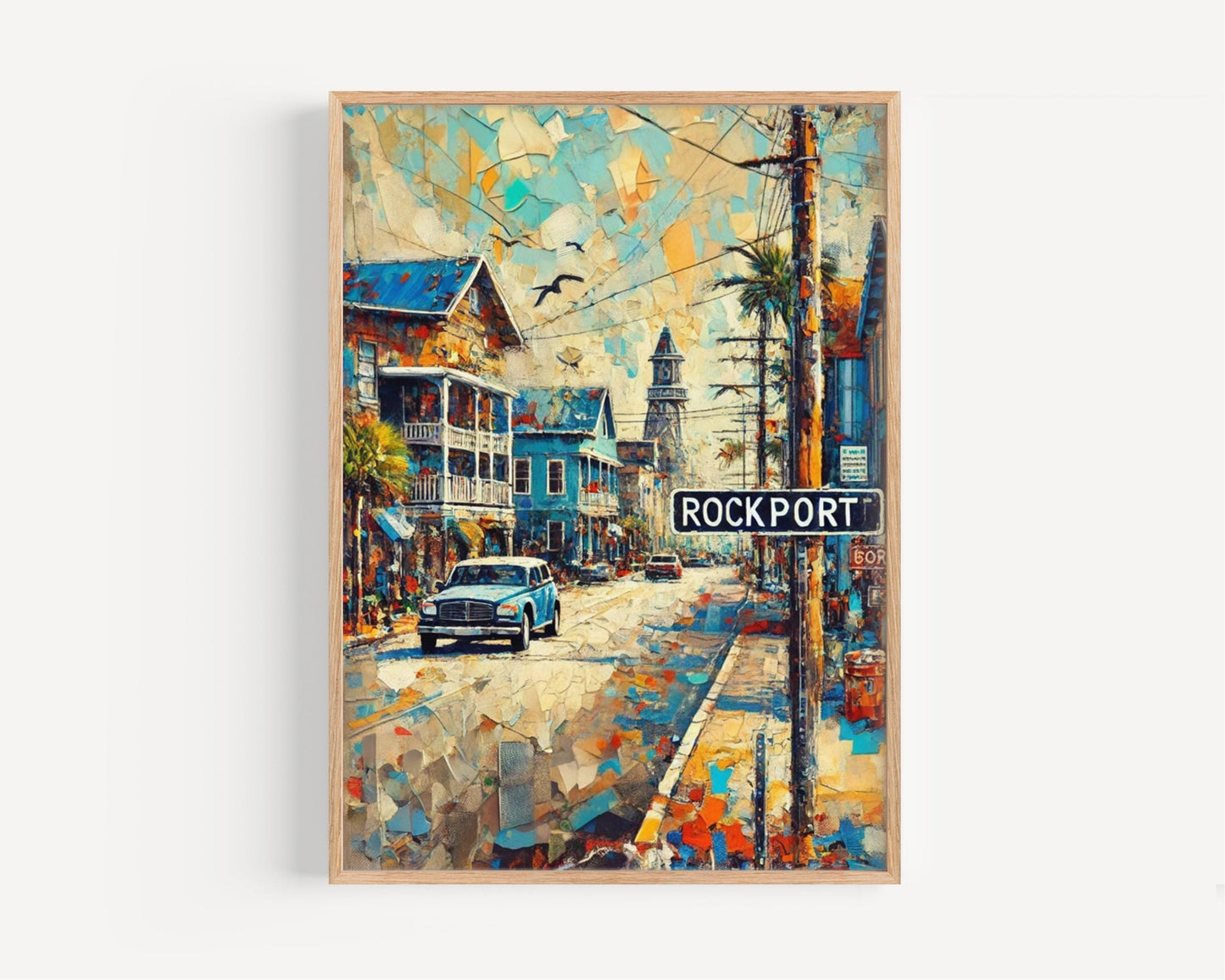 Print Rockport Wall Art Texas Travel Poster American Decor Gift Housewarming American Art Beach Scene