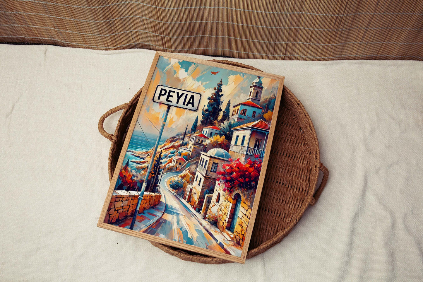 Peyia Art Wall Print - Cyprus Travel Poster, European City Gift, Housewarming Decor, Peyia Map Artwork, Coastal Home Wall Decor