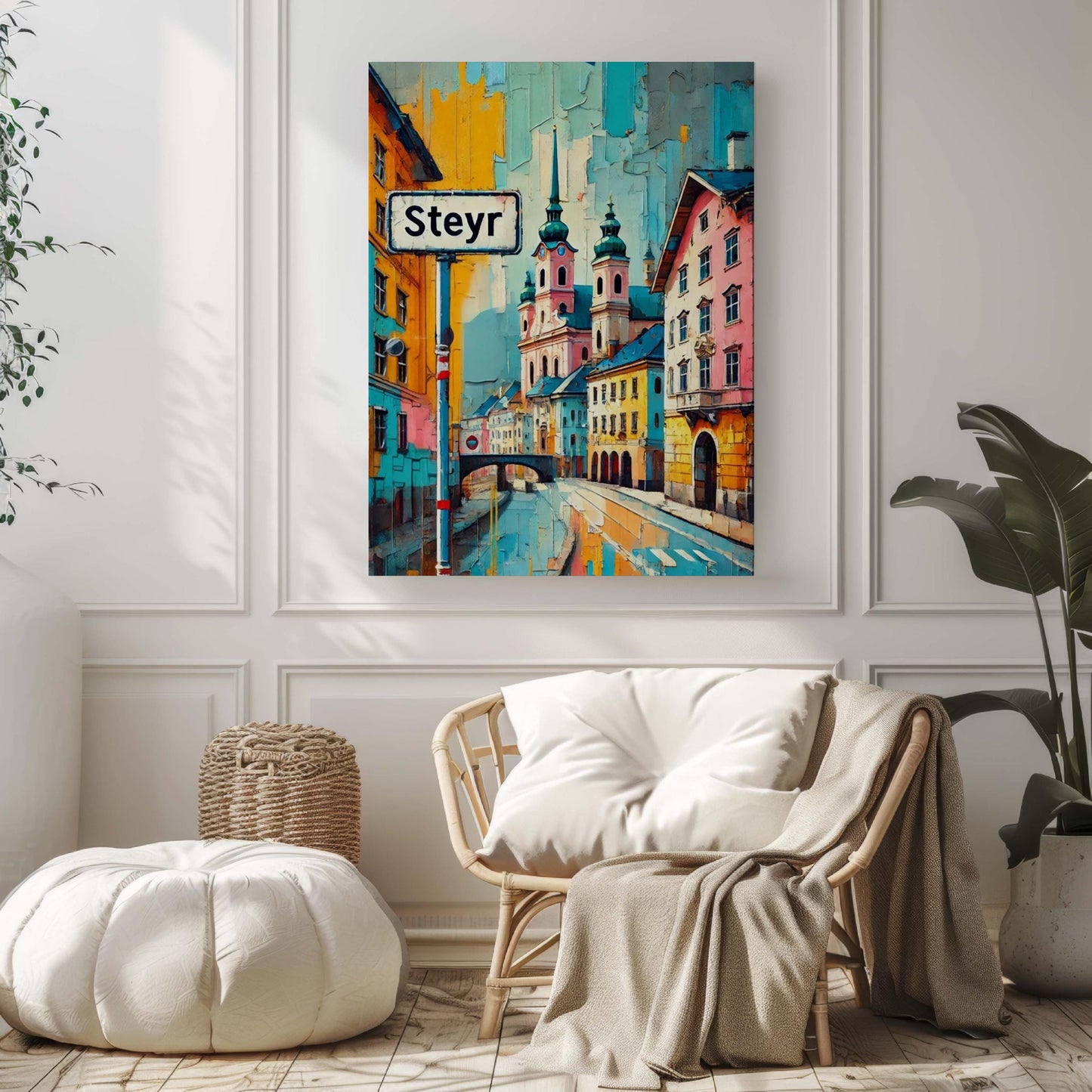Steyr Art Wall Print - Austria City Travel Poster, European Artwork, Housewarming Gift, Steyr Wall Decor