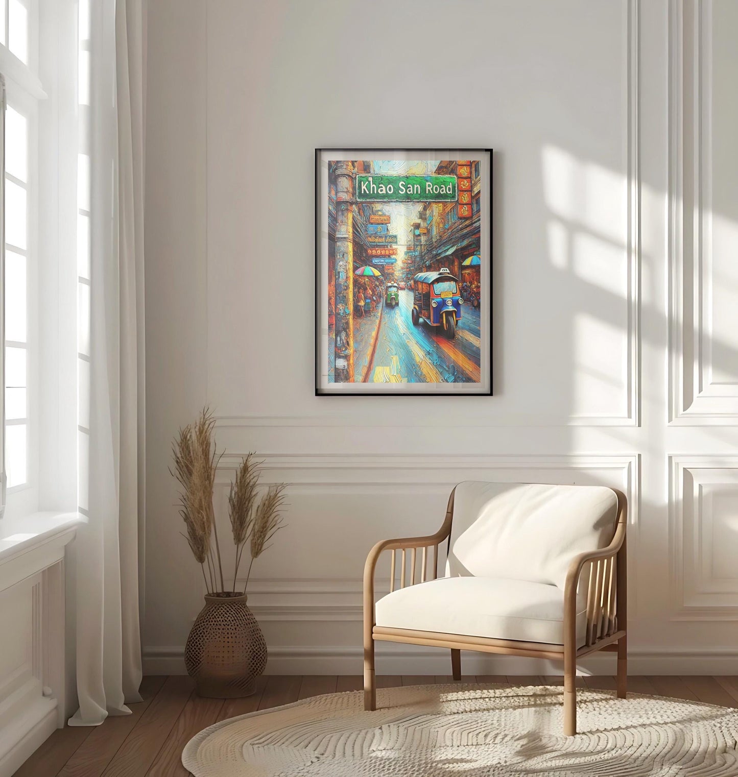Khao San Road Wall Art Print, Bangkok Travel Poster, Thailand Gift, Khao San Rd Map, Housewarming Decor, Thai Travel Art, Unique Souvenir