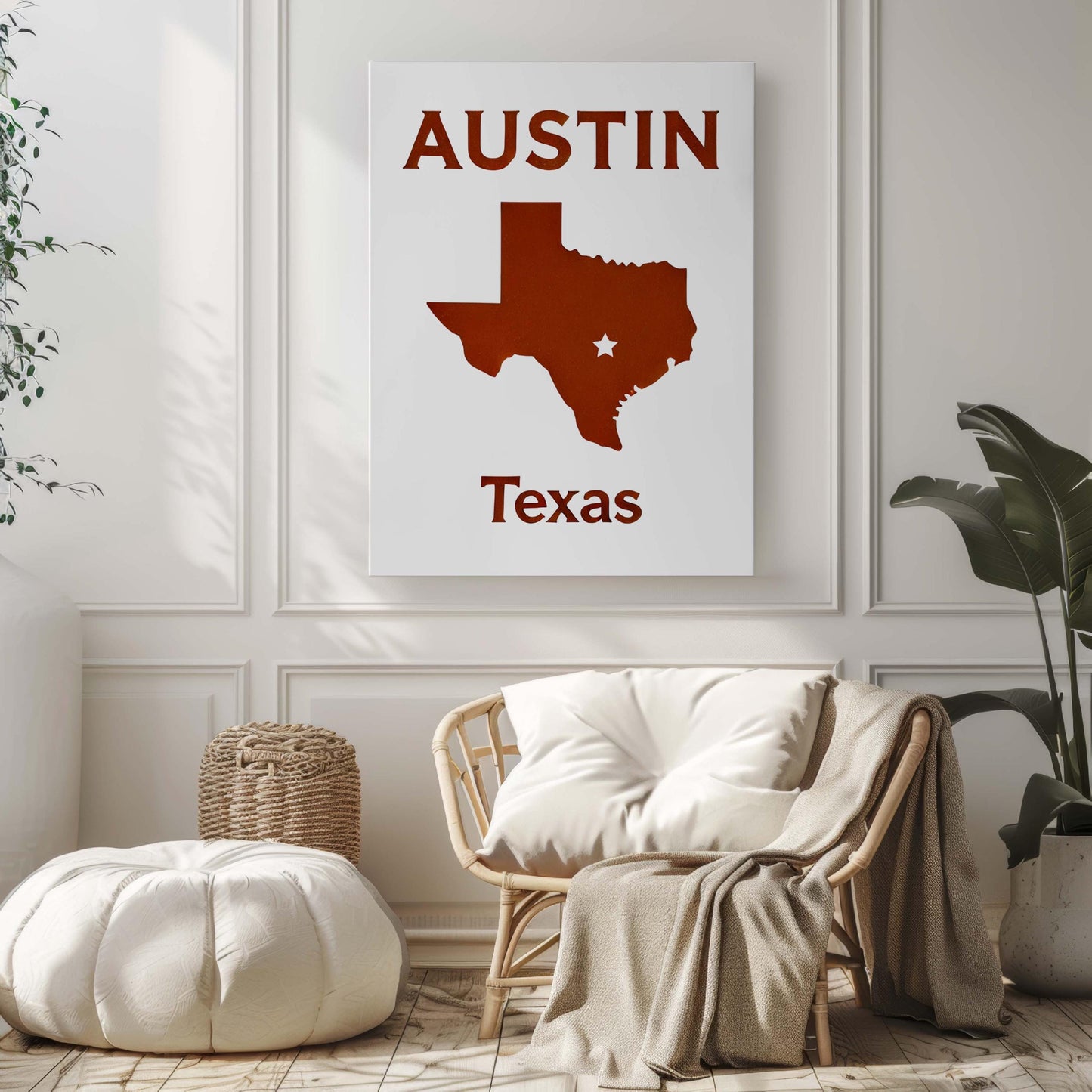 Austin Print Texas Wall Art, Travel Home Decor, Austin TX Gift, Housewarming & College Dorm Room Decoration