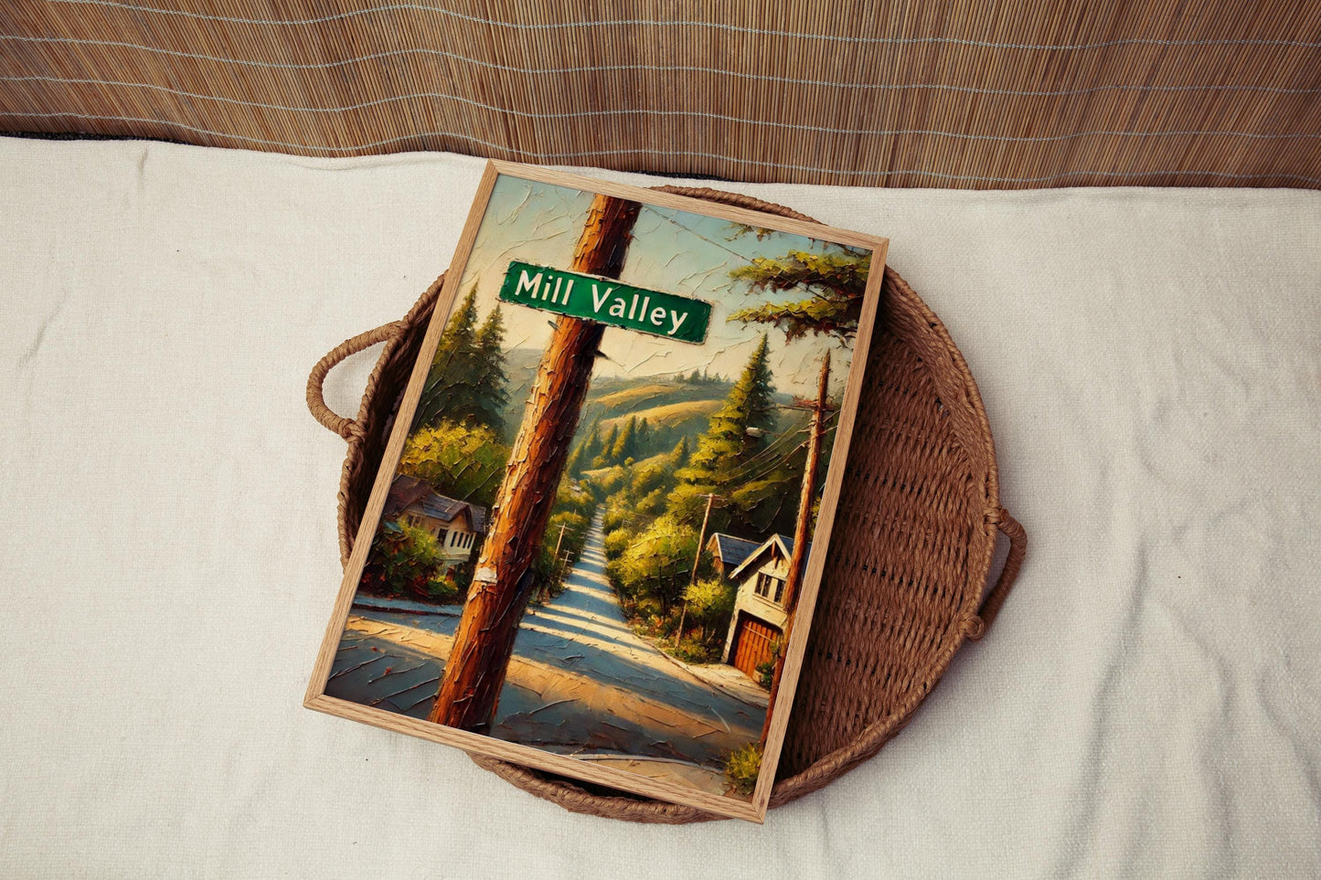 California Mill Valley Wall Art - Travel Poster & Print, California Gift, Housewarming Decor, USA American Art, Scenic Travel Print