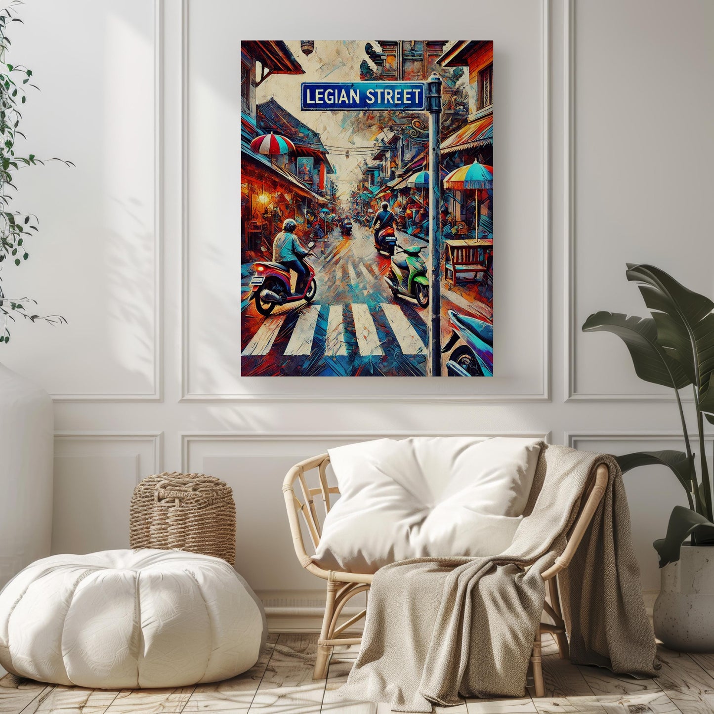 Legian Street Wall Art Print - Bali Travel Poster, Indonesia Gift, Tropical Home Decor, Legian St Travel Print, Housewarming Present