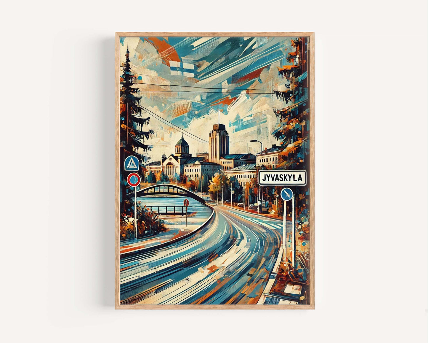 Jyvaskyla Art Print - Finland City Wall Decor, Travel Poster & Housewarming Gift, Modern Nordic Style Europe Art