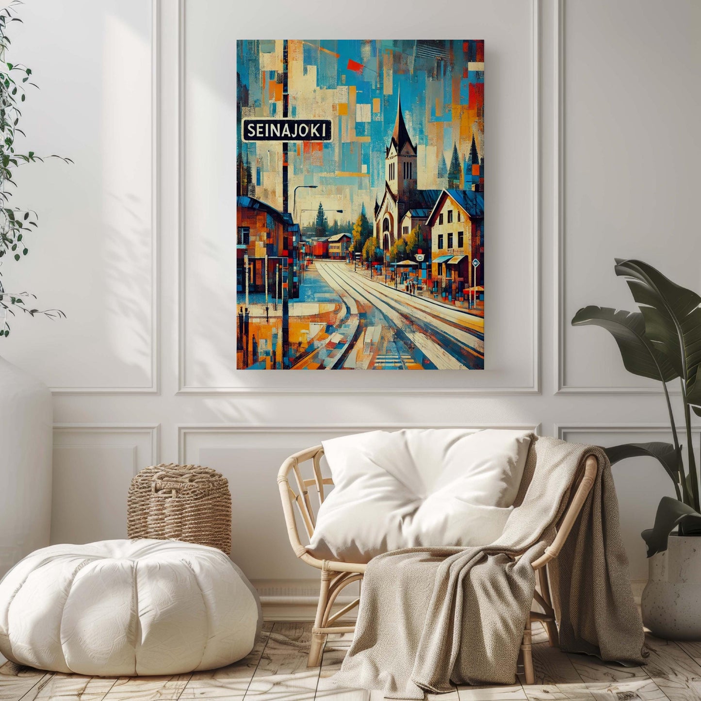 Seinajoki Art Print - Finland City Travel Poster, European Wall Art, Housewarming Gift, Modern Nordic Home Decor