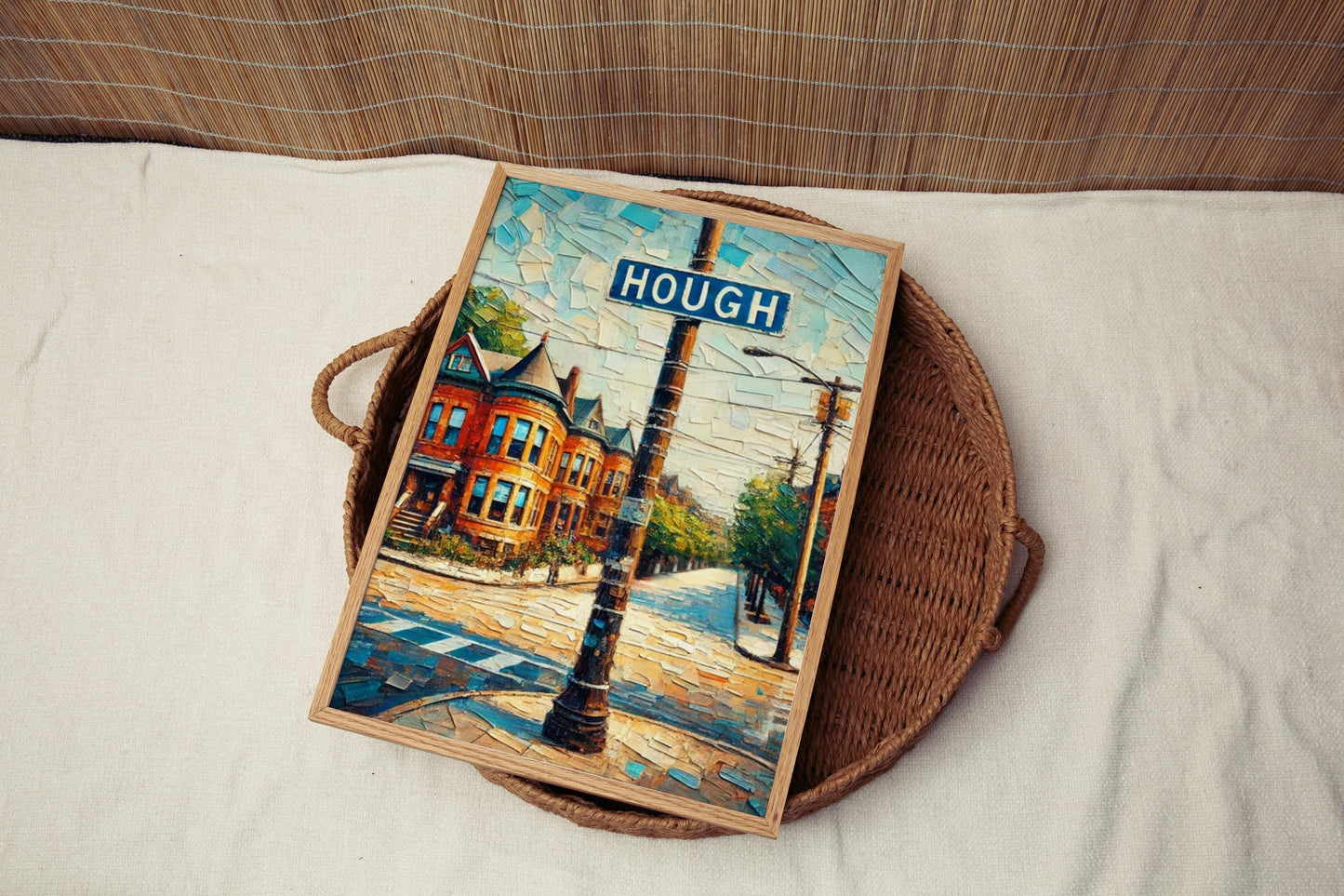 Art Hough Wall Art Cleveland Print Travel Poster Ohio Gift USA Decor Souvenir Housewarming Gift