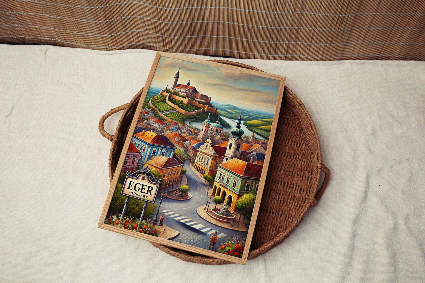 Eger Art Wall Print - Hungary Travel Poster, European City Decor, Housewarming Gift, Eger Cityscape Home Art, Unique Hungary Art Gift