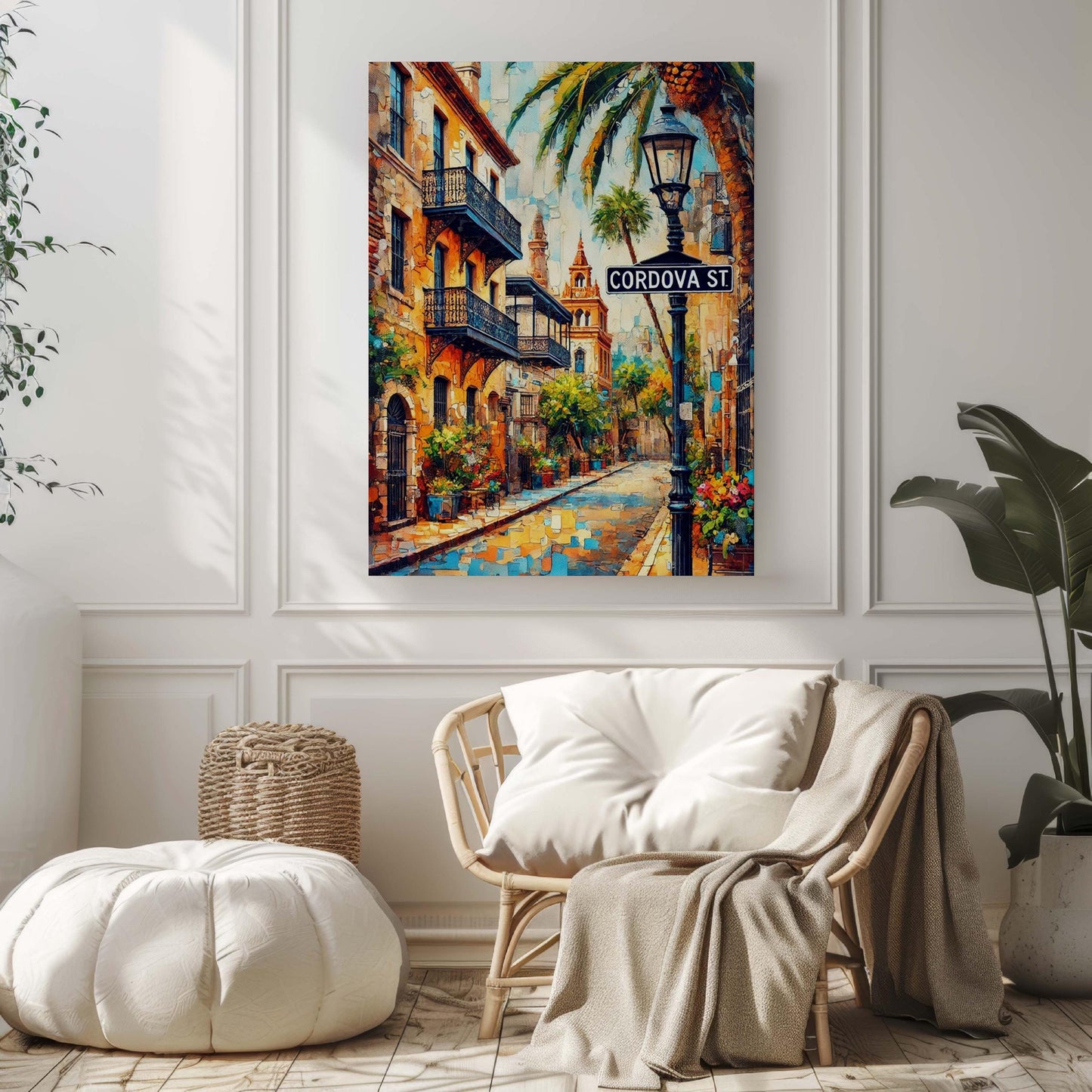 Cordova Street Print - St Augustine Wall Art, Florida Travel Poster, Housewarming & Florida Gift, Coastal Home Decor