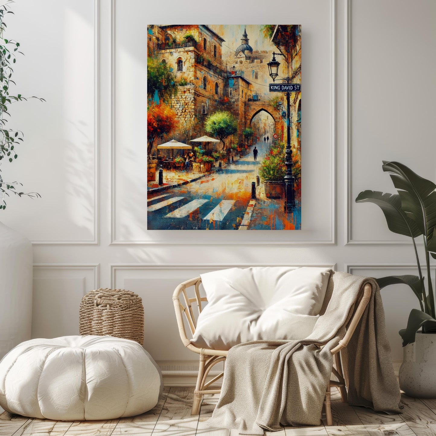 Wall Art King David Street Print Jerusalem Travel Poster Israel Gift Housewarming Artwork