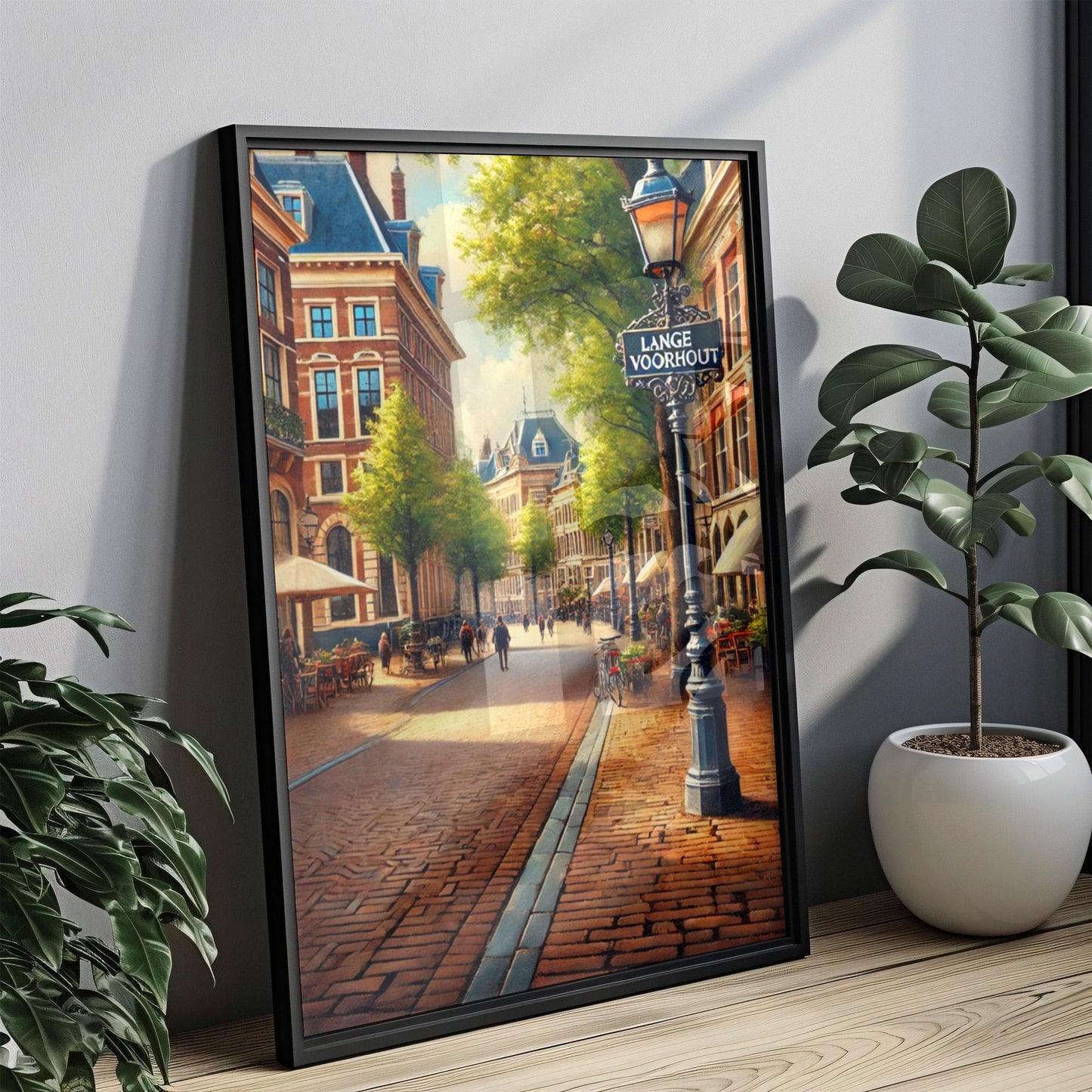 Lange Voorhout Wall Art Print - The Hague Travel Poster, Netherlands Gift, Housewarming Decor, Dutch City Art, Lange Voorhout Travel Print