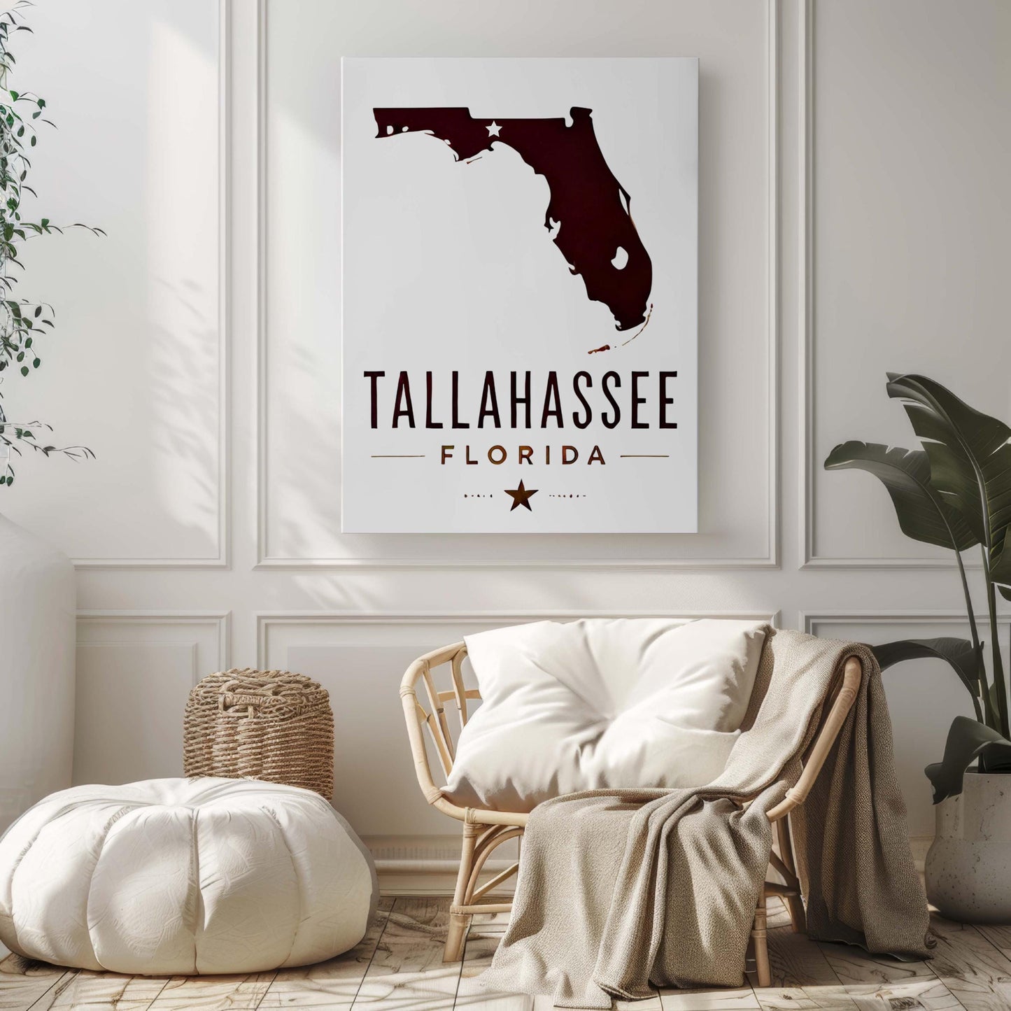 Tallahassee Print Wall Art – Florida Travel Decor, College Gift, Housewarming & FL State Home Poster