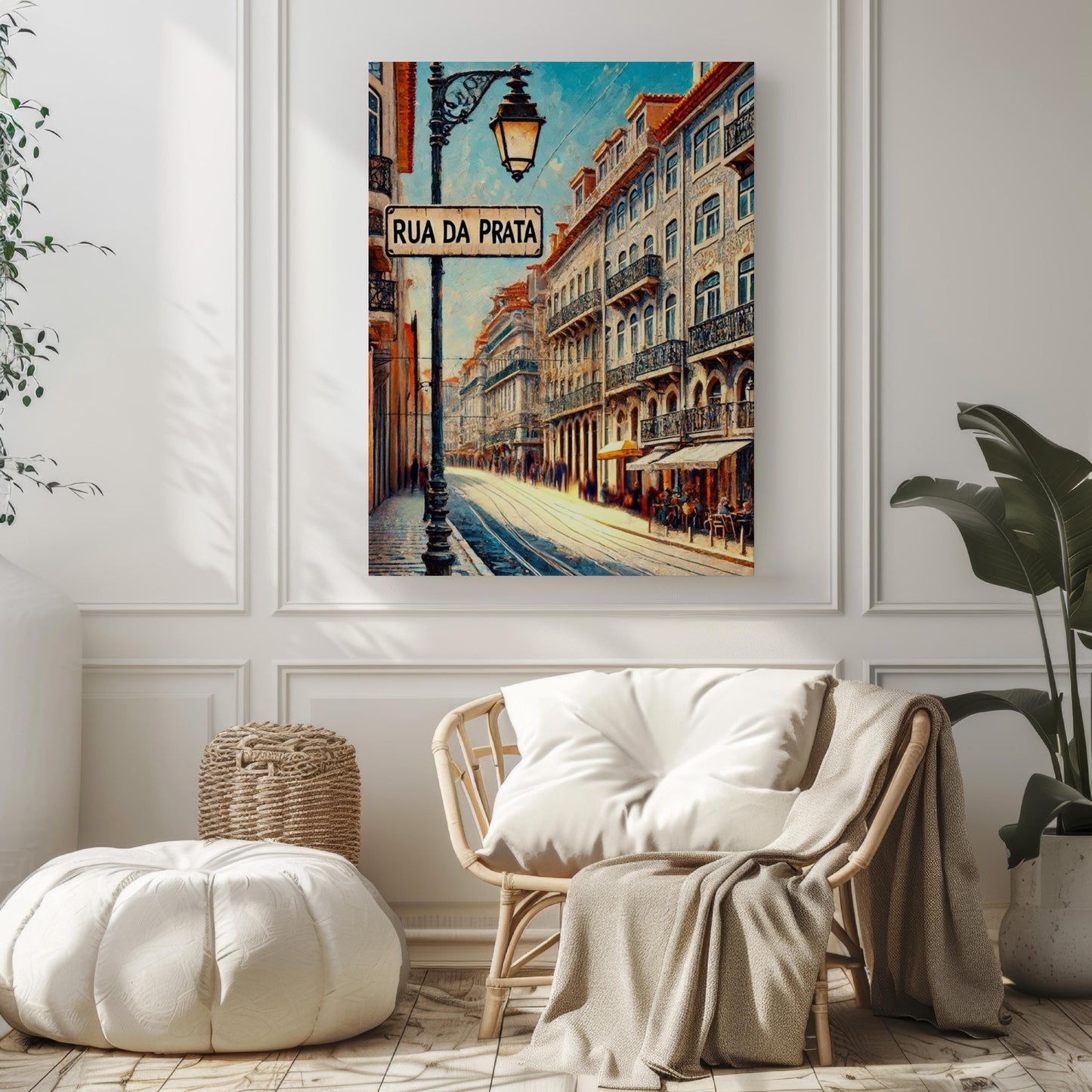 Lisbon Rua Da Prata Wall Art Print - Portuguese Travel Poster, Housewarming Gift, Lisbon Decor, Portugal Map Art, Modern Home Decoration