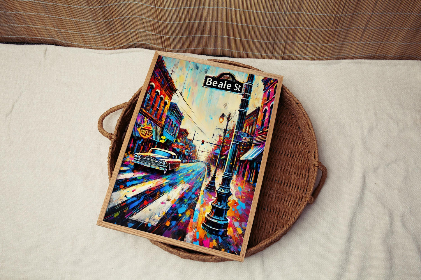 Wall Art Beale St Memphis Print, Tennessee Travel Poster, Beale Street Decor, Housewarming Gift, Memphis Wall Decor, Tennessee Art Print