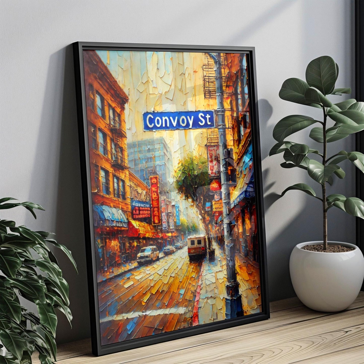 San Diego Convoy Street Wall Art Print – California Travel Poster, Housewarming Gift, San Diego Map Decor, Modern Home Art