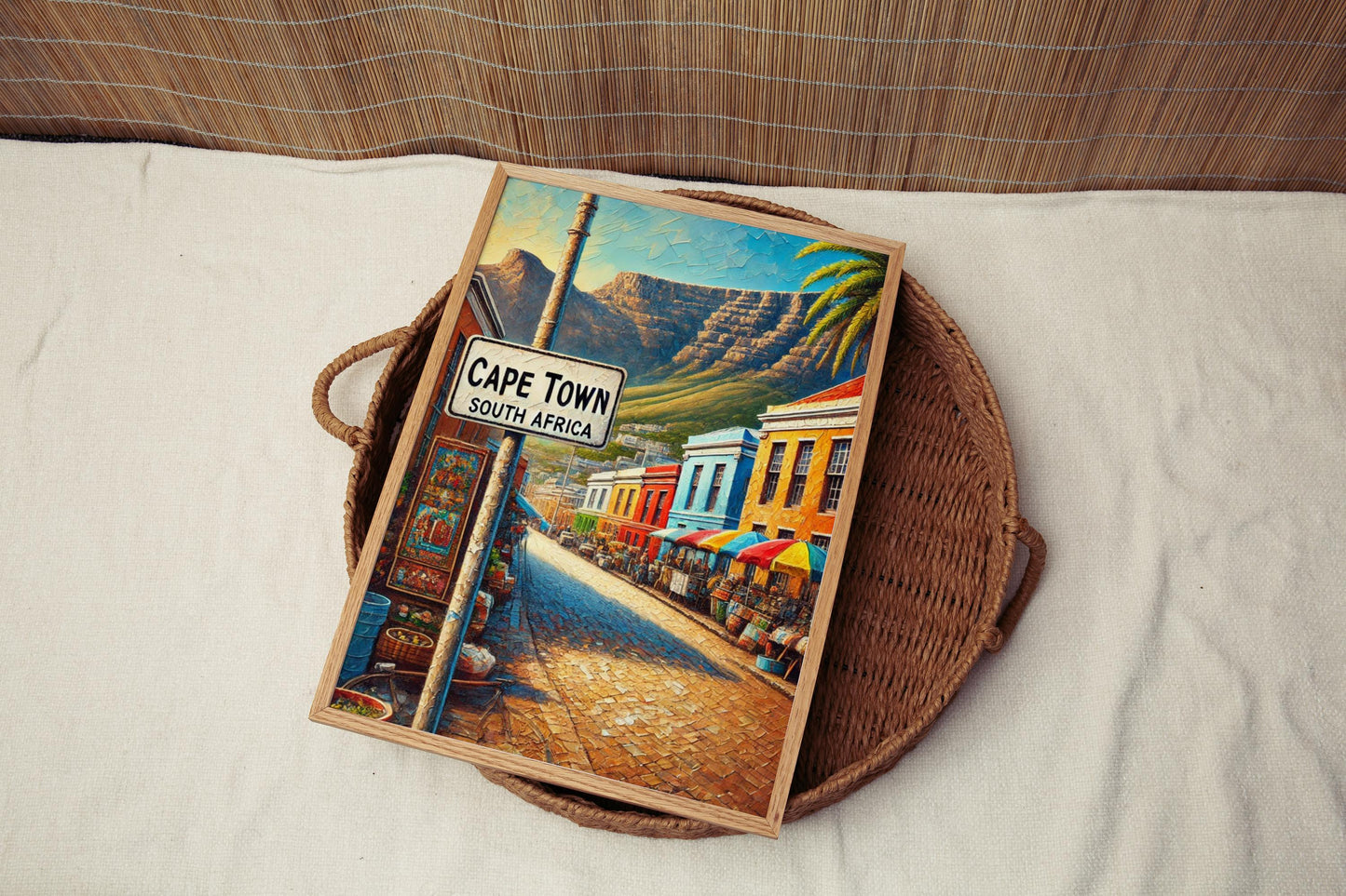 Cape Town Wall Art Print - South Africa Travel Poster, African Decor, Housewarming Gift, Cape Town Map, Modern Travel Art