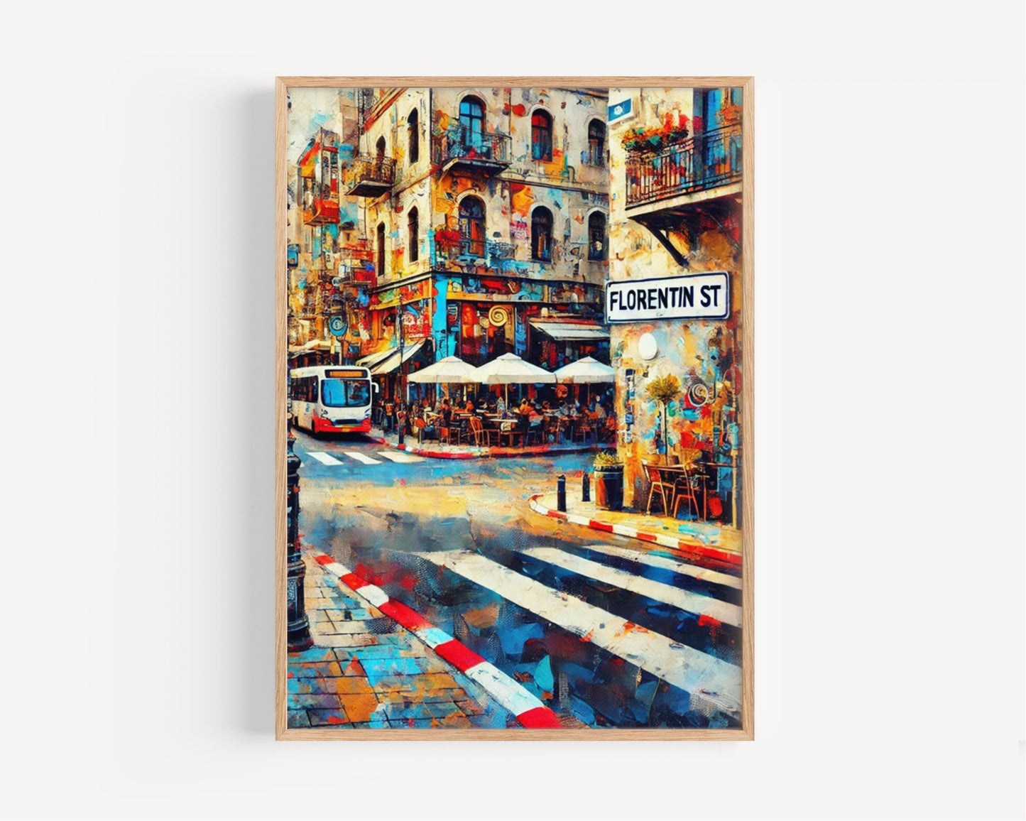 Tel Aviv Florentin Wall Art Print - Tel Aviv Street Poster, Travel Gift & Housewarming Decor, Israel Cityscape Artwork