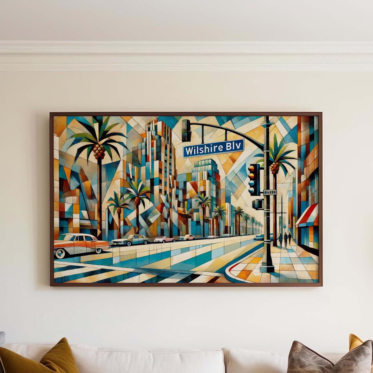 Wilshire Blvd Print - Los Angeles Wall Art, California Travel Poster, Cali Gift, Wilshire Boulevard Decor, Housewarming & Home Office Art