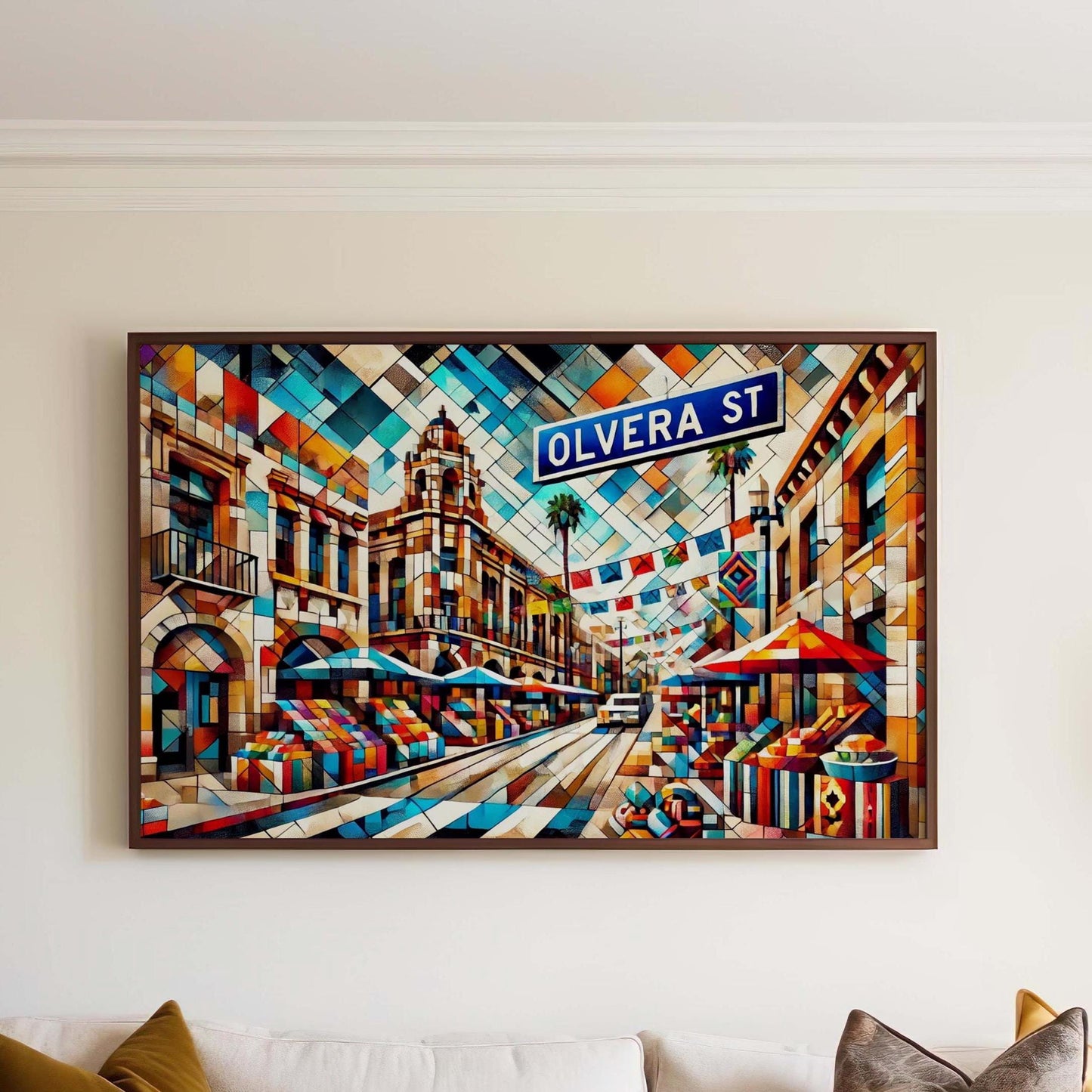 Los Angeles Art Olvera Street Wall Art Print, California Travel Poster, Los Angeles Gift, Housewarming Decor, Olvera St Travel Print