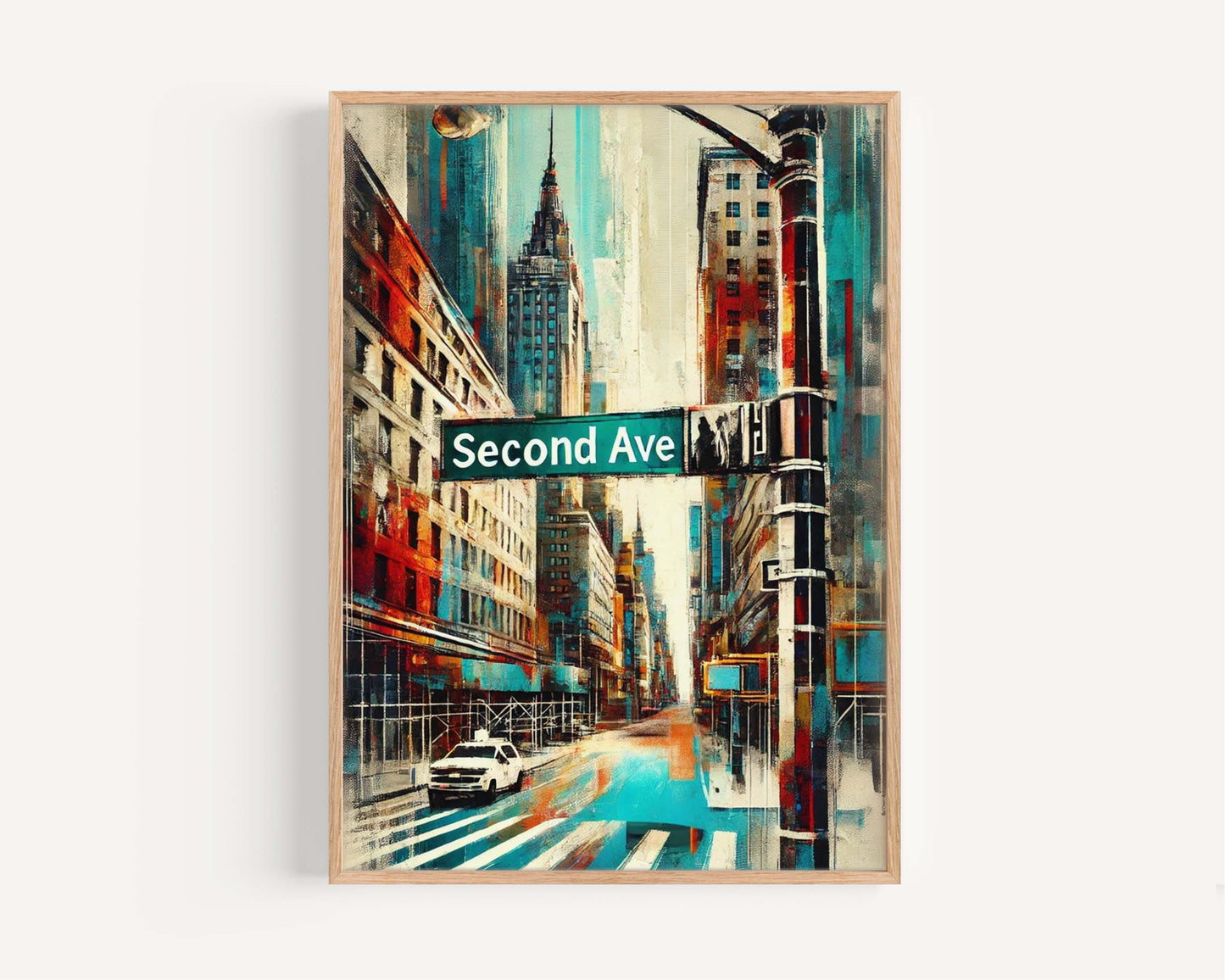 Second Ave Print Manhattan Wall Art, NYC Travel Poster, New York City Gift, 2nd Avenue Home Decor, Housewarming & Urban Style Art