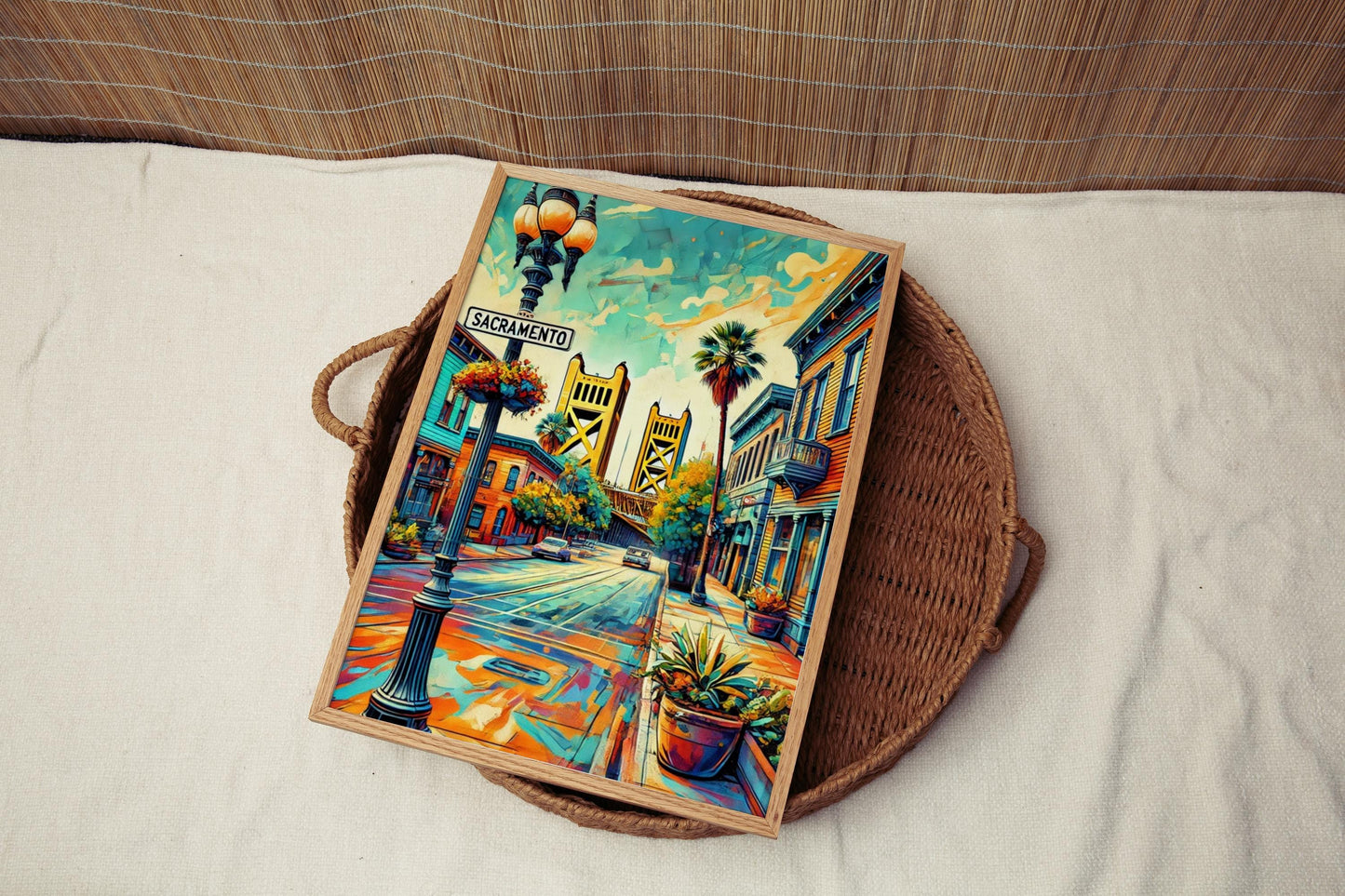 California Sacramento Wall Art Print - Travel Poster & USA Souvenir, Perfect Housewarming or California Gift Decor