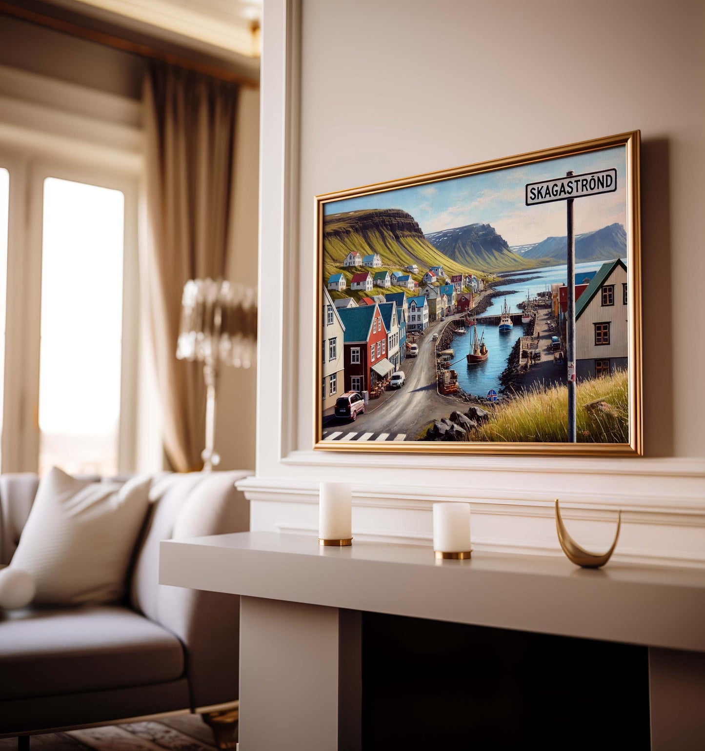 Skagastrond Art Iceland Wall Decor, Skagastrond Print Travel Poster, Iceland City Gift, Housewarming Gift, Nordic Scenery Artwork