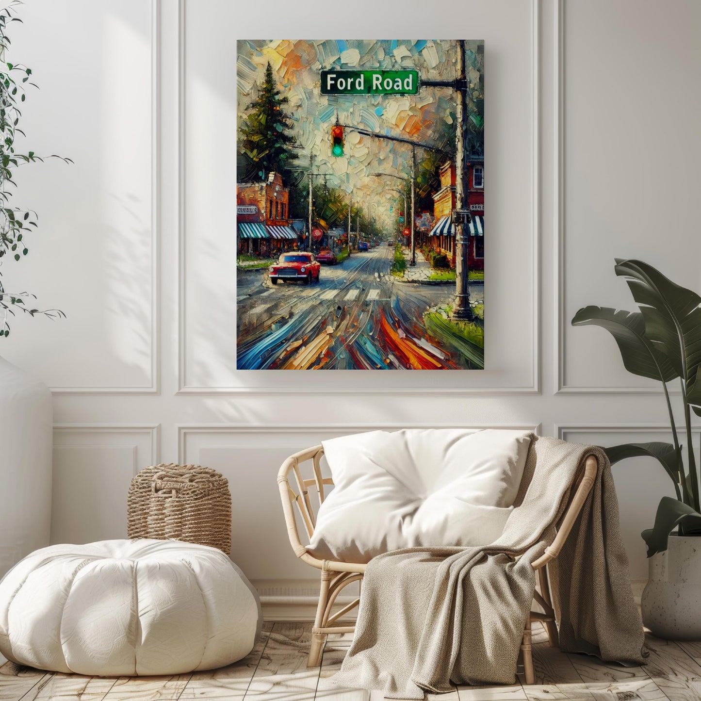 Ford Road Wall Art, Michigan Print, USA Art, “City” Gift, Travel Souvenir, Travel Poster, “State” Art, PERSONALIZED GIFT