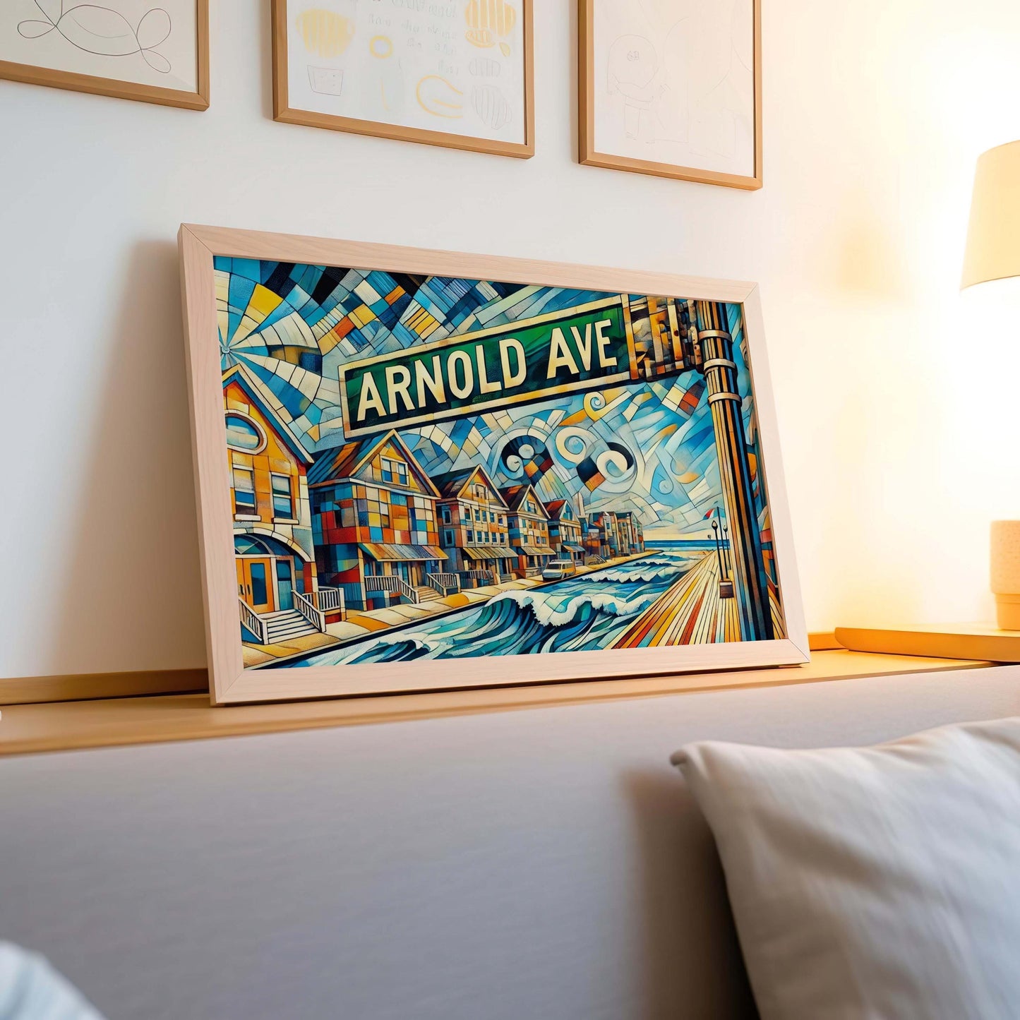 Arnold's Avenue Wall Art Print - Point Pleasant NJ Travel Poster, Beach Housewarming Gift, Coastal Decor, Arnold's Ave Art Illustration