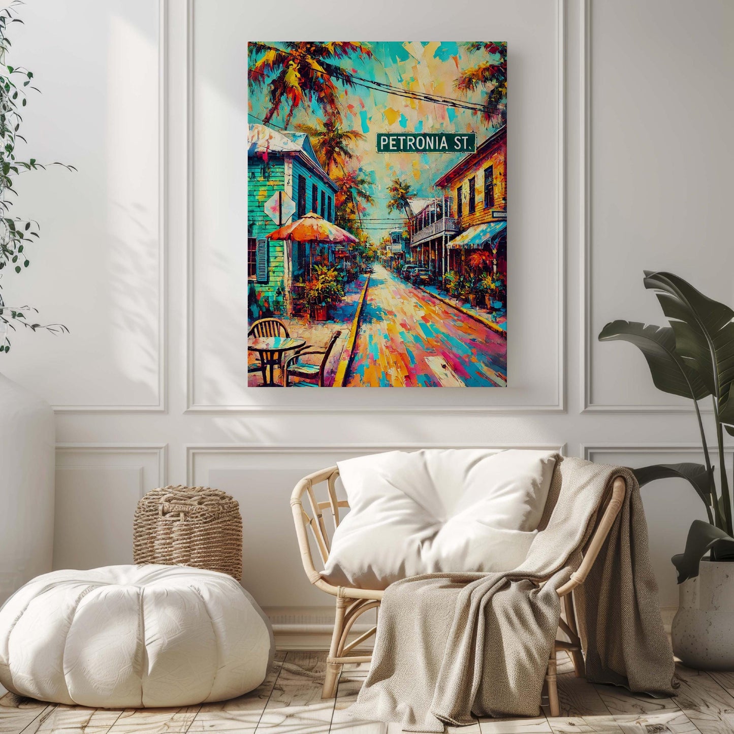 Petronia St Print - Key West Wall Art, Florida Travel Poster, Petronia Street Map, Housewarming & Florida Gift, Coastal Home Decor