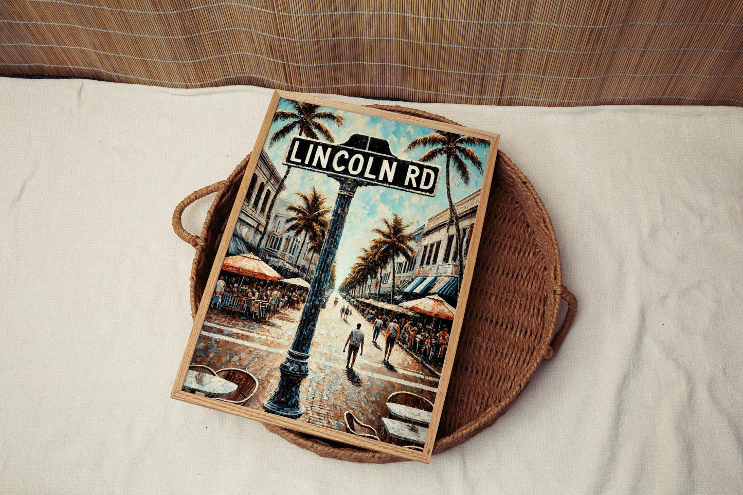 Miami Lincoln Road Wall Art Print, Florida Travel Poster, Miami Beach Home Decor, Florida Gift & Housewarming Artwork