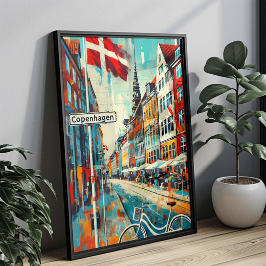 Copenhagen Art Wall Print – Denmark Travel Poster, Housewarming Gift, Scandinavian Cityscape, Europe Home Decor, Modern Minimalist Design