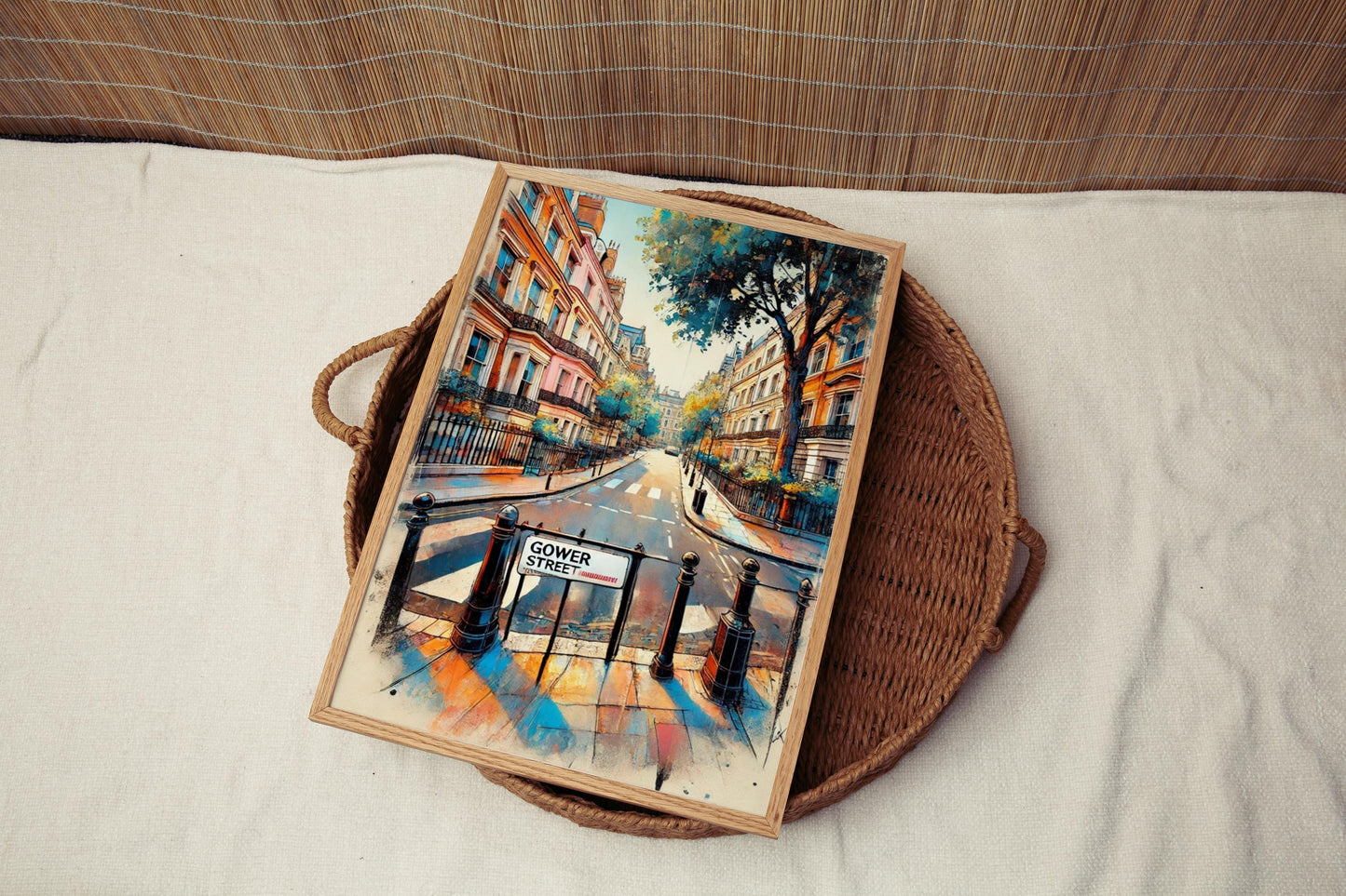 London Gower St Wall Art Print – Travel Poster, UK Gift, Housewarming Decor, London Street Map Illustration