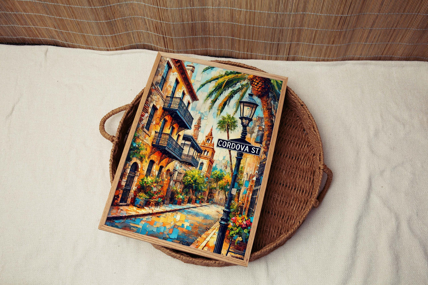 Cordova Street Print - St Augustine Wall Art, Florida Travel Poster, Housewarming & Florida Gift, Coastal Home Decor