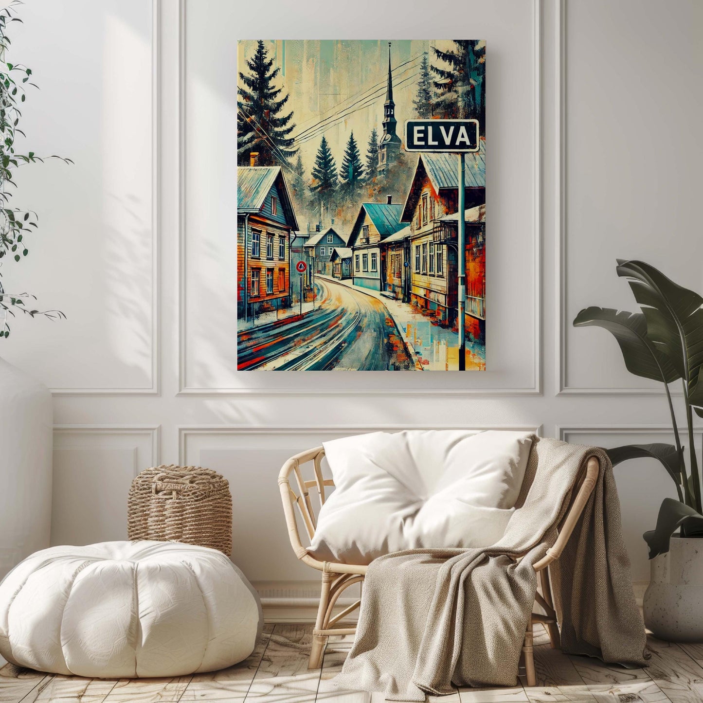 Elva Art Print - Estonia City Travel Poster, European Wall Art, Housewarming Gift, Elva Travel Artwork, Modern Home Decor