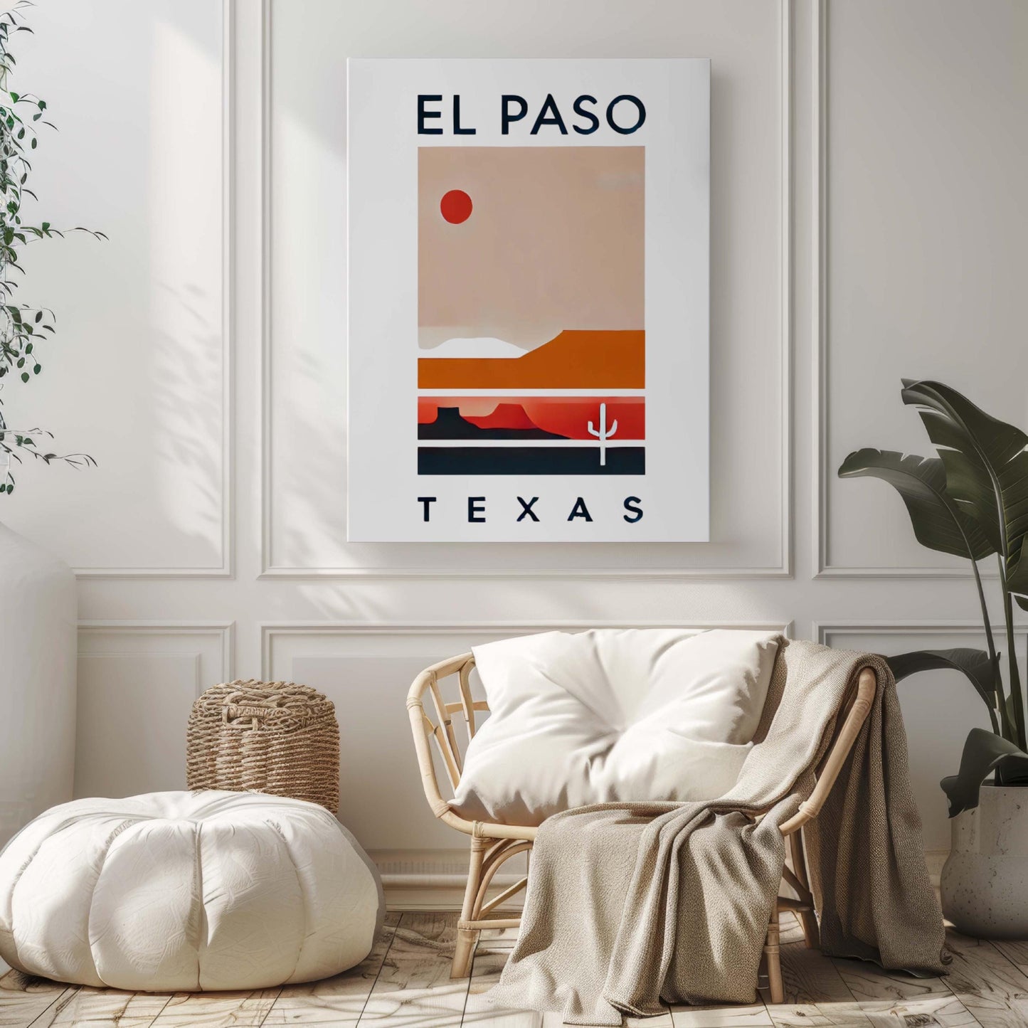 El Paso Print Texas Wall Art, Travel Decor, Housewarming & College Gift, TX Artwork for Home, Unique El Paso Map Poster