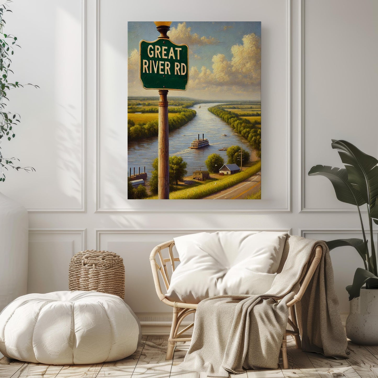 Great River Road Wall Art - Mississippi River Print Travel Poster, USA Gift & Housewarming Decor