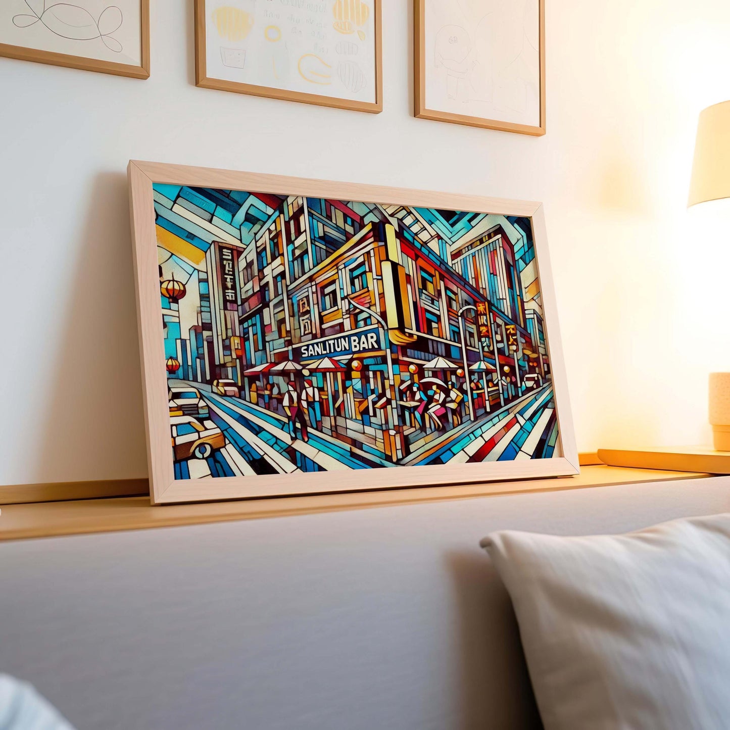 Sanlitun Bar Street Wall Art Print, Beijing Travel Poster, Modern Home Decor, Gift & Housewarming Present, Sanlitun Bar Art Decor